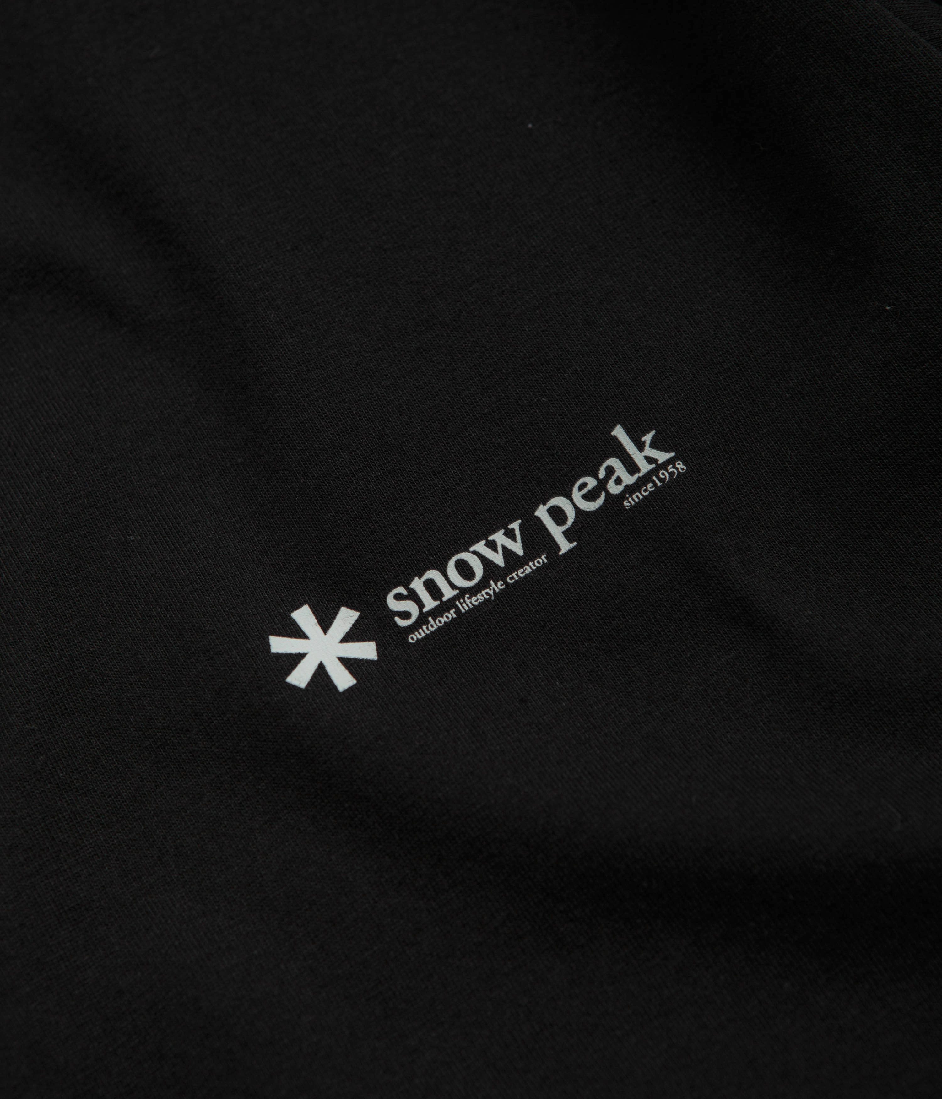 High Quality Printing hypoallergenic Snow Peak Onepoint Logo Long Sleeve T-Shirt - Black