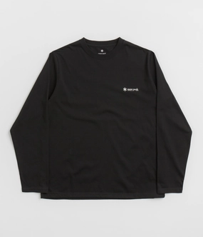 Stylish Comfort Chilly Day Comfort Snow Peak Onepoint Logo Long Sleeve T-Shirt - Black
