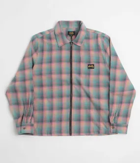 Winter Fashion Non Iron Material Stan Ray Zip Shirt - Pink / Teal Plaid