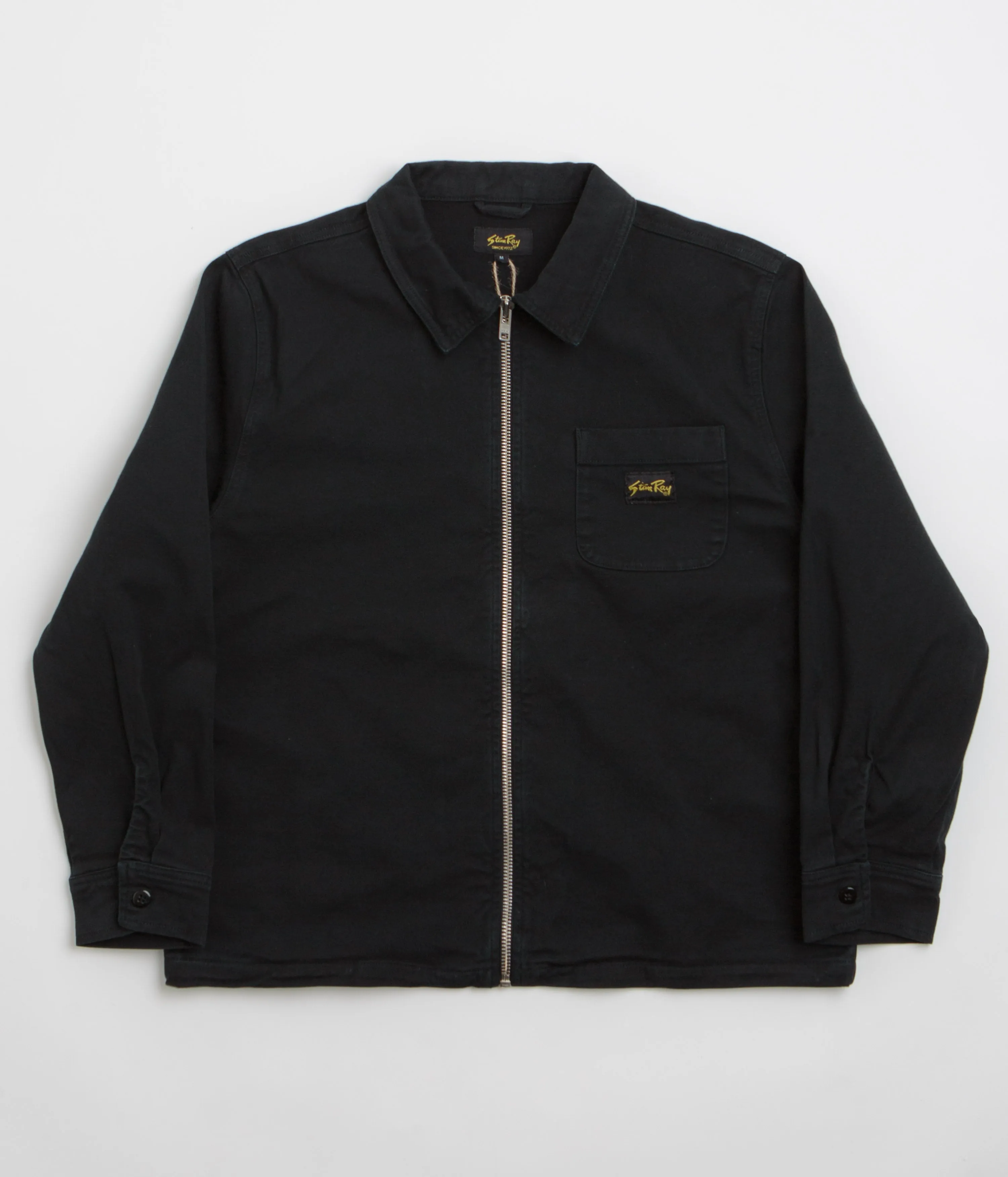 tall size Reinforced Side Vents Stan Ray Zip Shirt - Washed Black Canvas