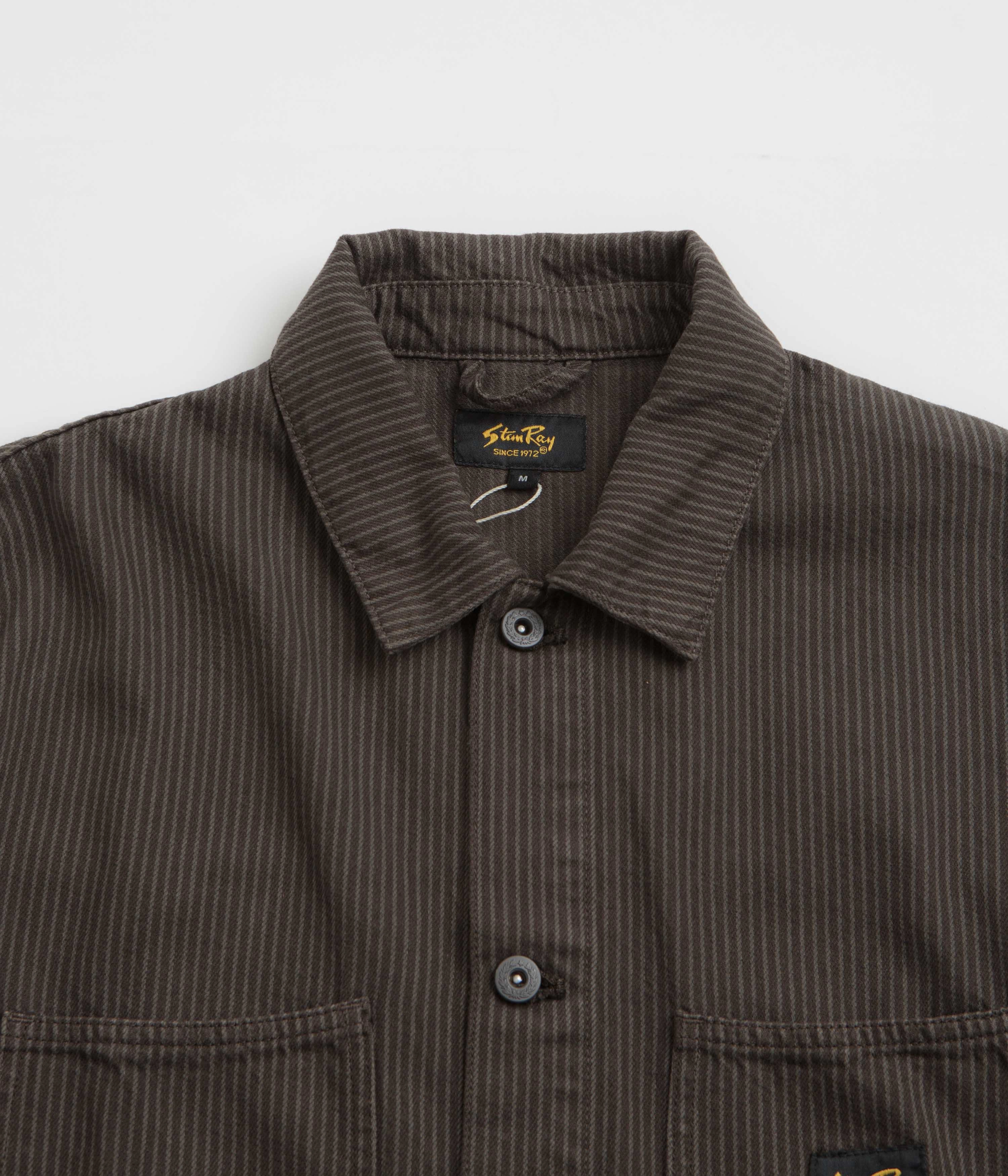 Heavy Duty Buckle Stan Ray Coverall Jacket - Overdyed Charcoal Hickory