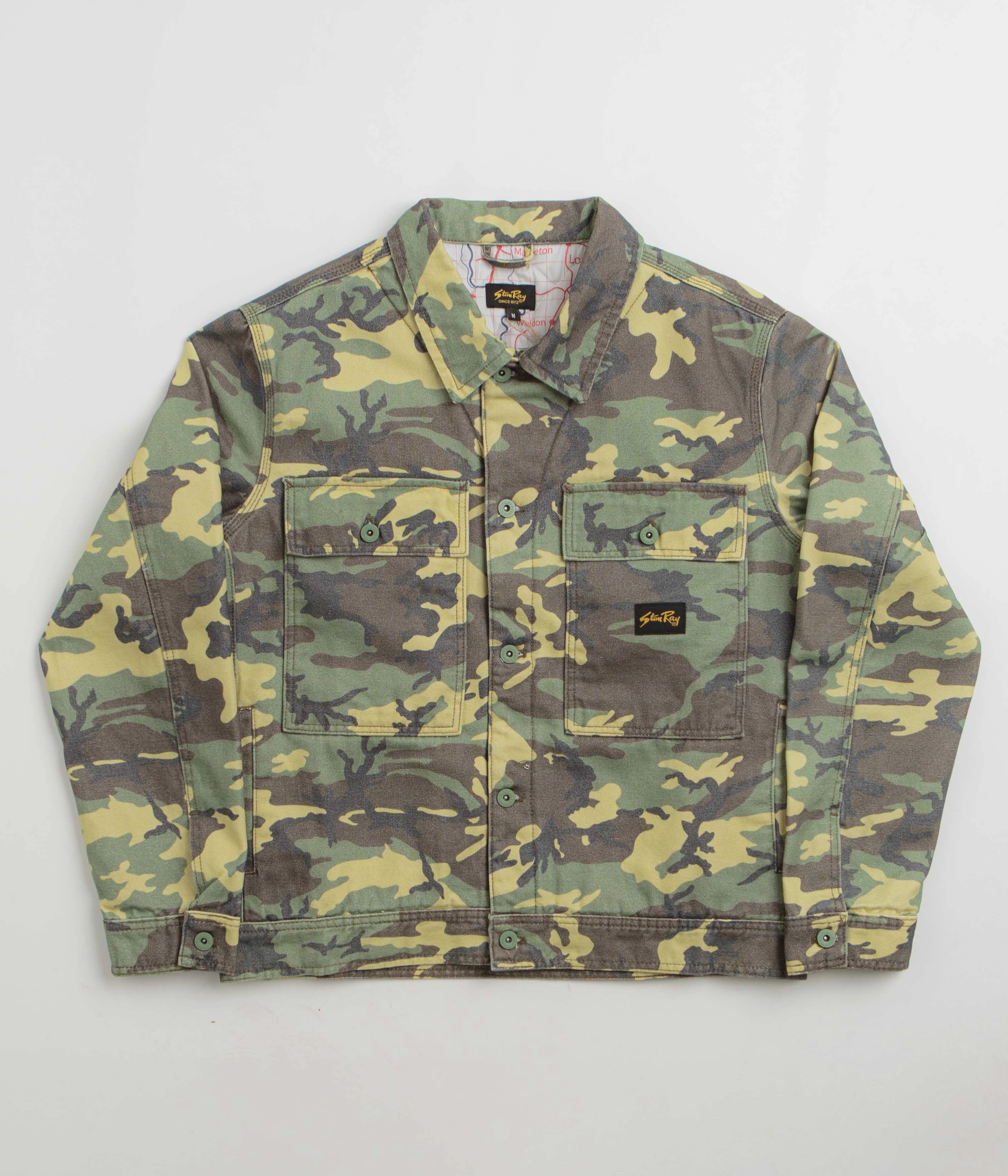 Anti Static Lining Stan Ray Lined Trucker Jacket - Woodland DPM Duck