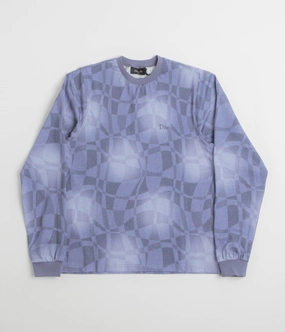 Luxurious Dime Abstract Long Sleeve T-Shirt - Static Blue