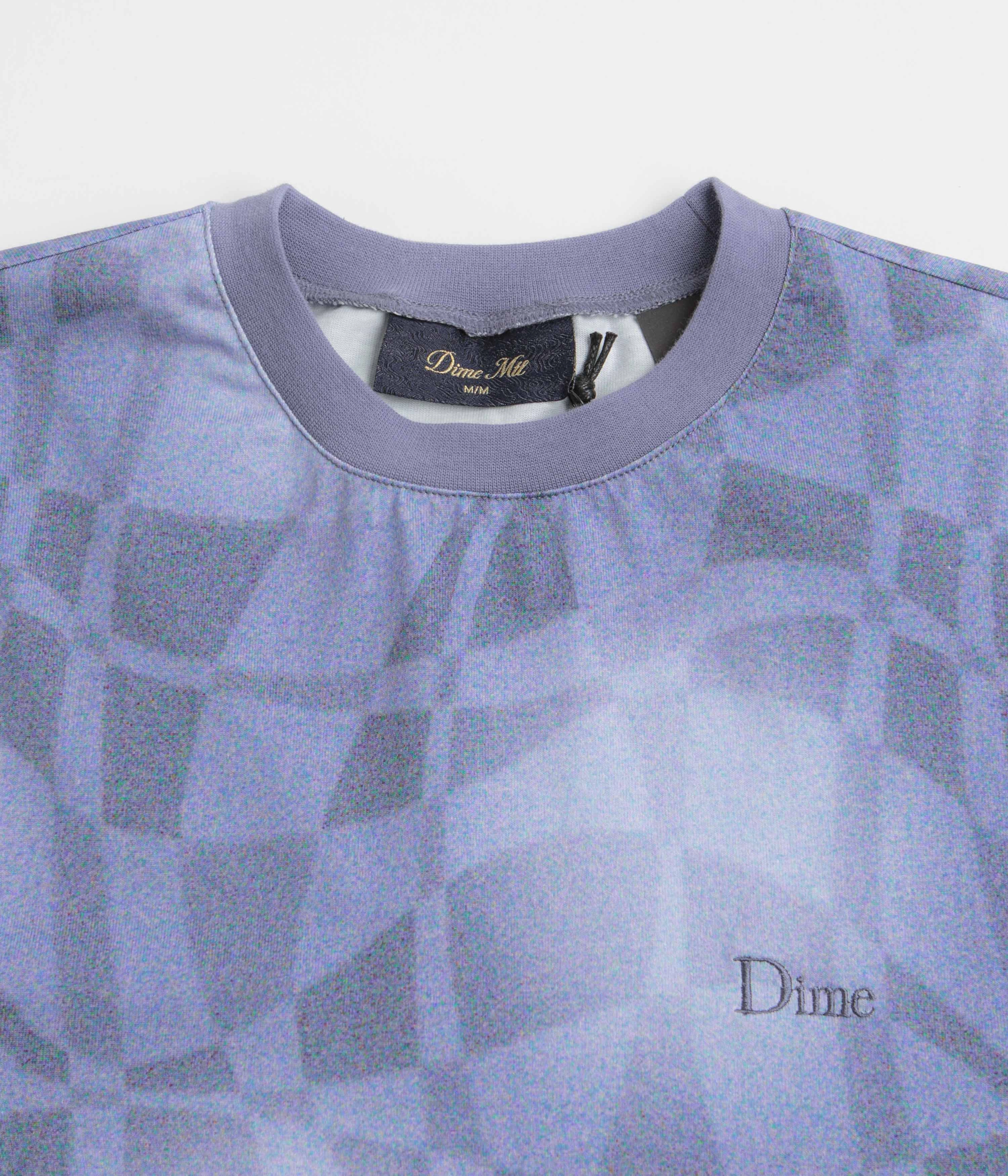 Dime Abstract Long Sleeve T-Shirt - Static Blue Sports Outfit