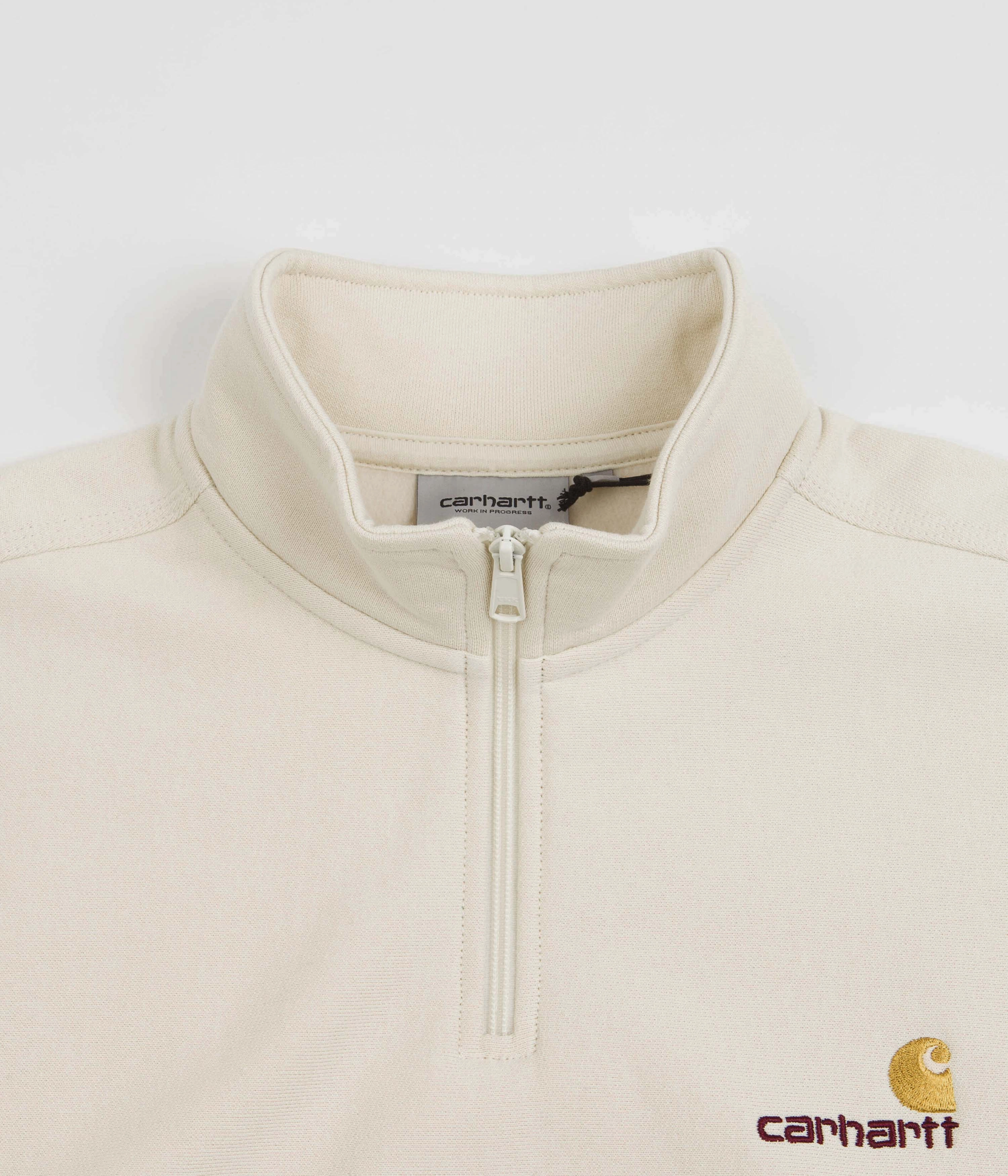 Carhartt Half Zip American Script Sweatshirt - Natural Essential Knit
