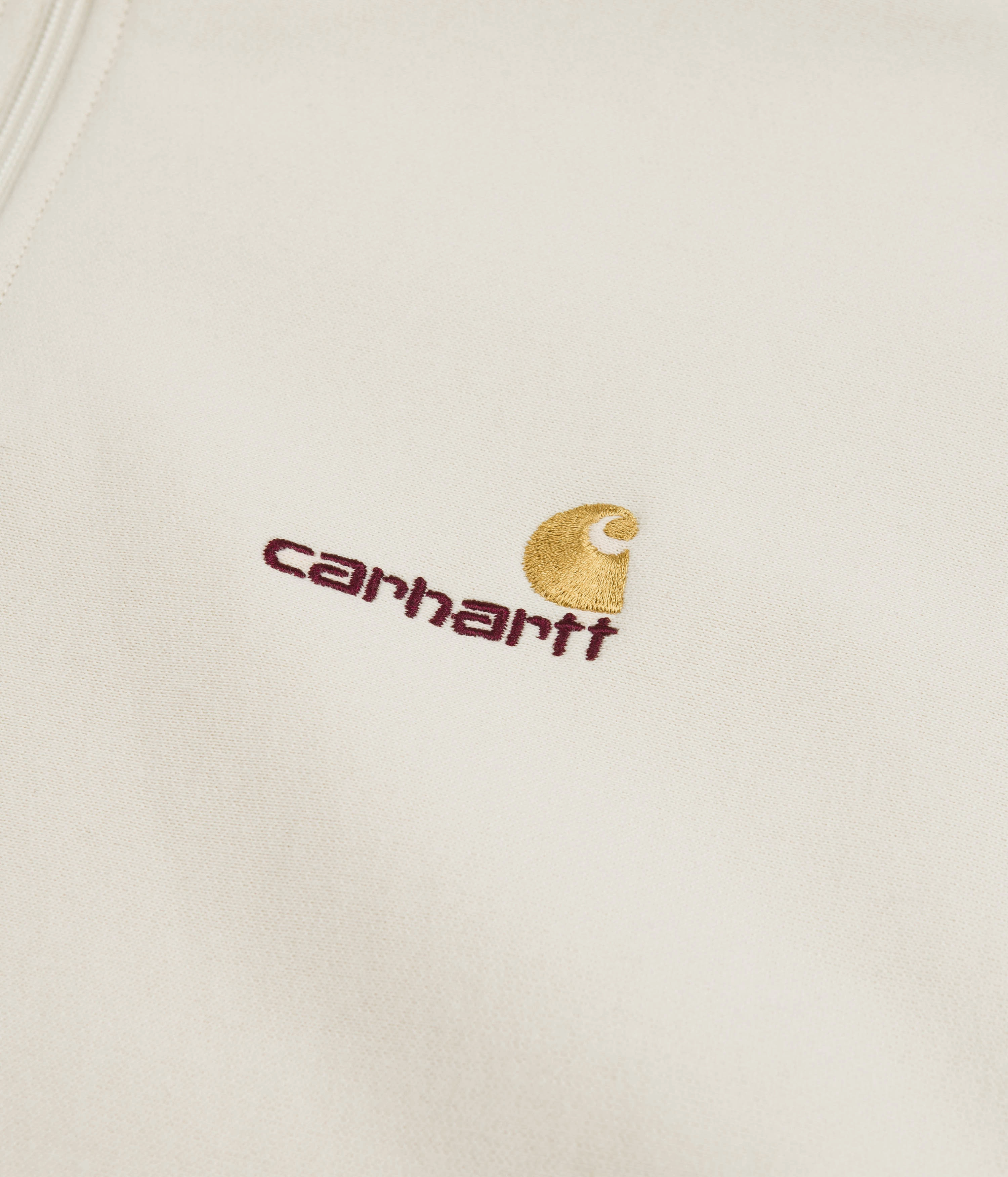 Carhartt Half Zip American Script Sweatshirt - Natural Moisture Wicking Knit