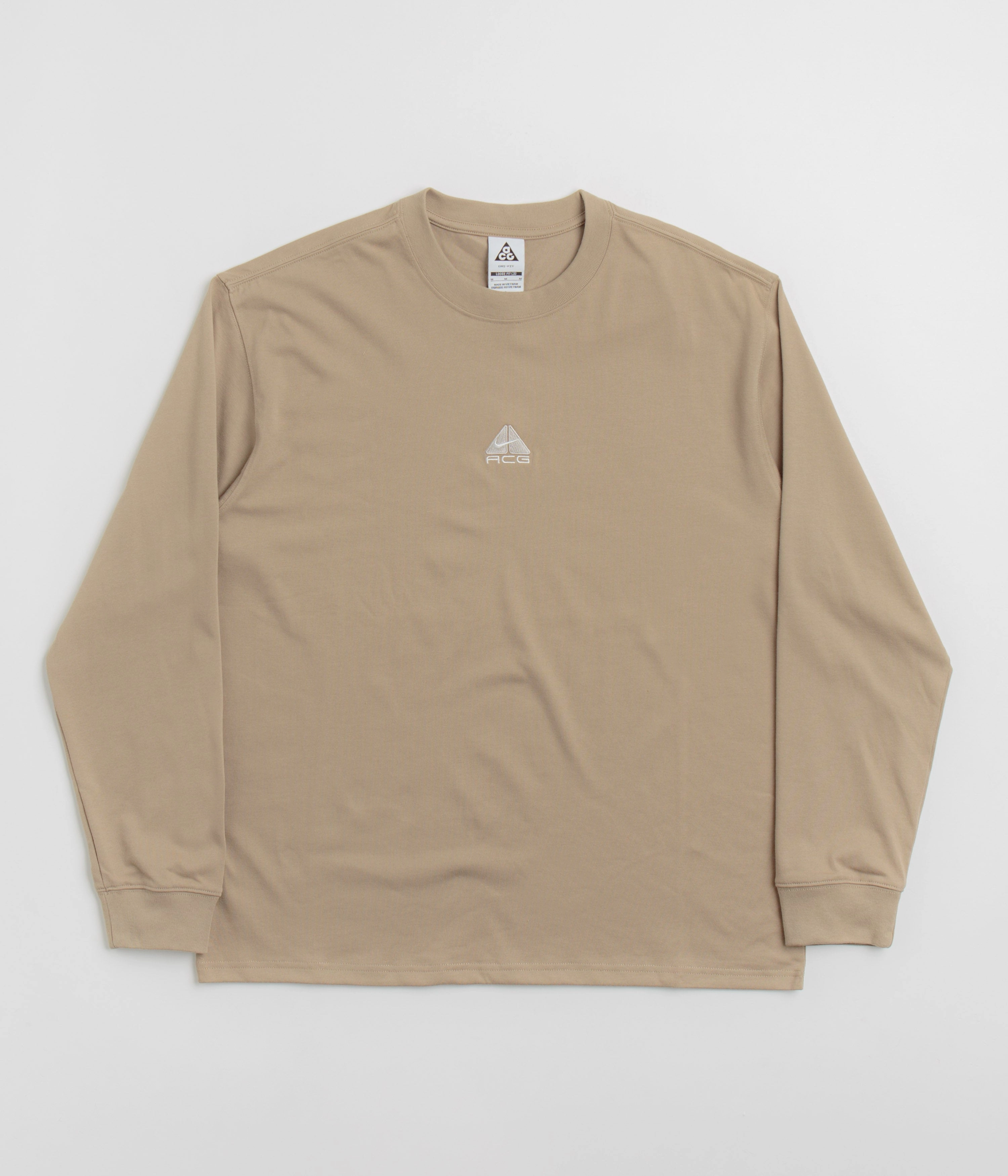 Nike ACG Lungs Long Sleeve T-Shirt - Khaki Garment Dyed Technique Comfy Casual Wear