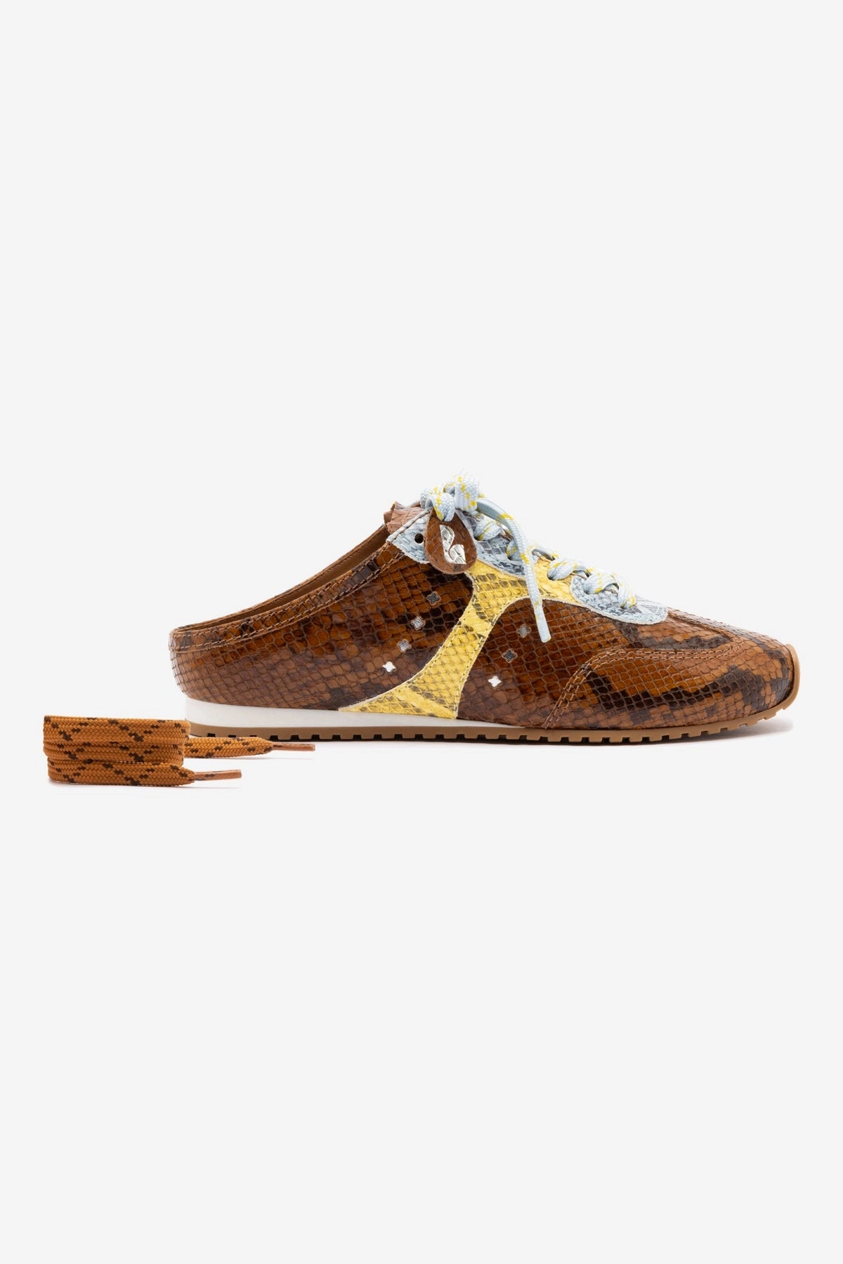 Breath Walk Stella Mule In Python Printed Leather