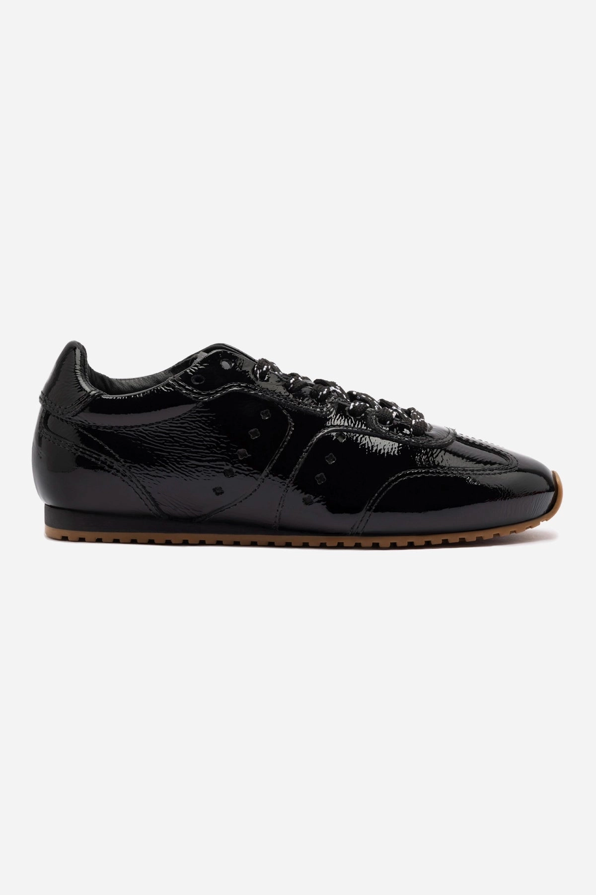 carbon fiber shank Comfort quality Stella Sneaker In Black Patent Leather
