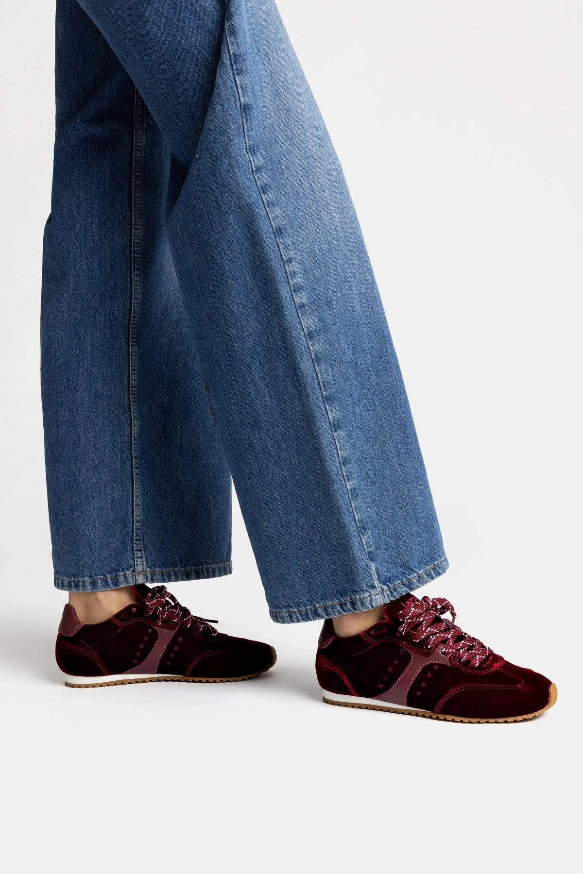 Clean Fit Enhanced Traction Stella Sneaker In Wine Velvet