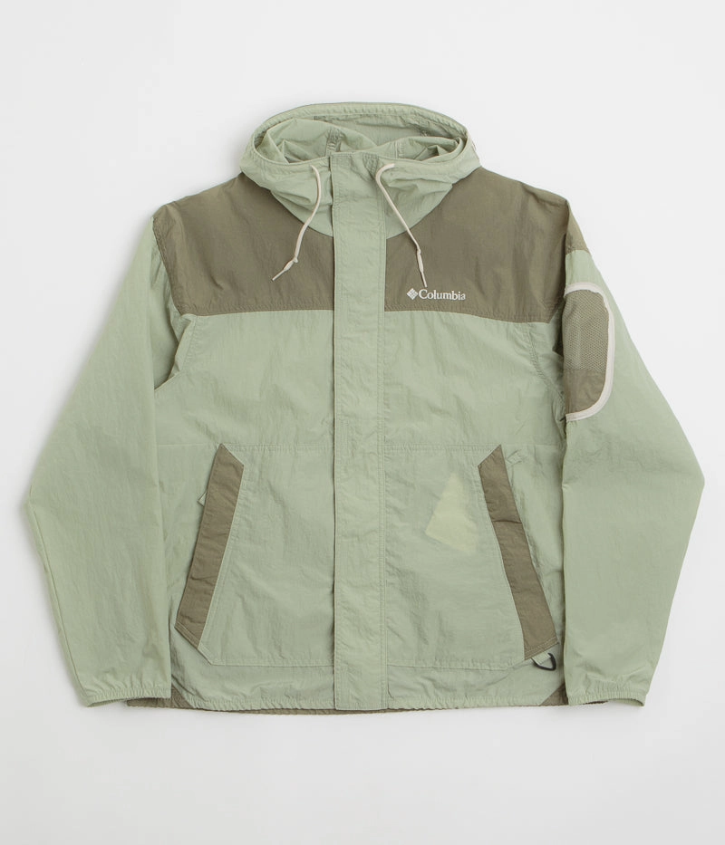 Designer Inspired Columbia Challenger II Windbreaker Jacket - Safari / Stone Green
