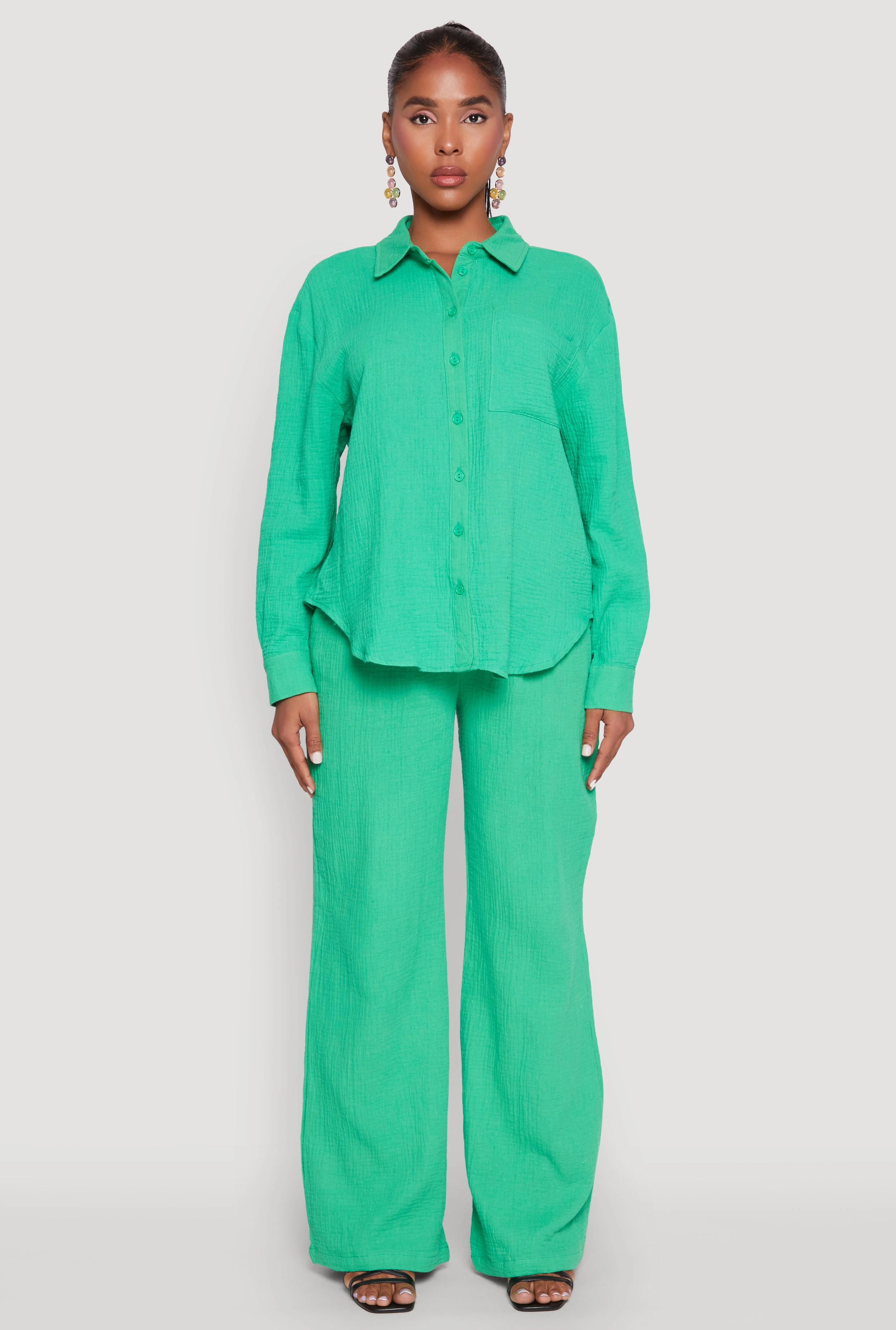 Gauze Knit Shirt boots Scarved