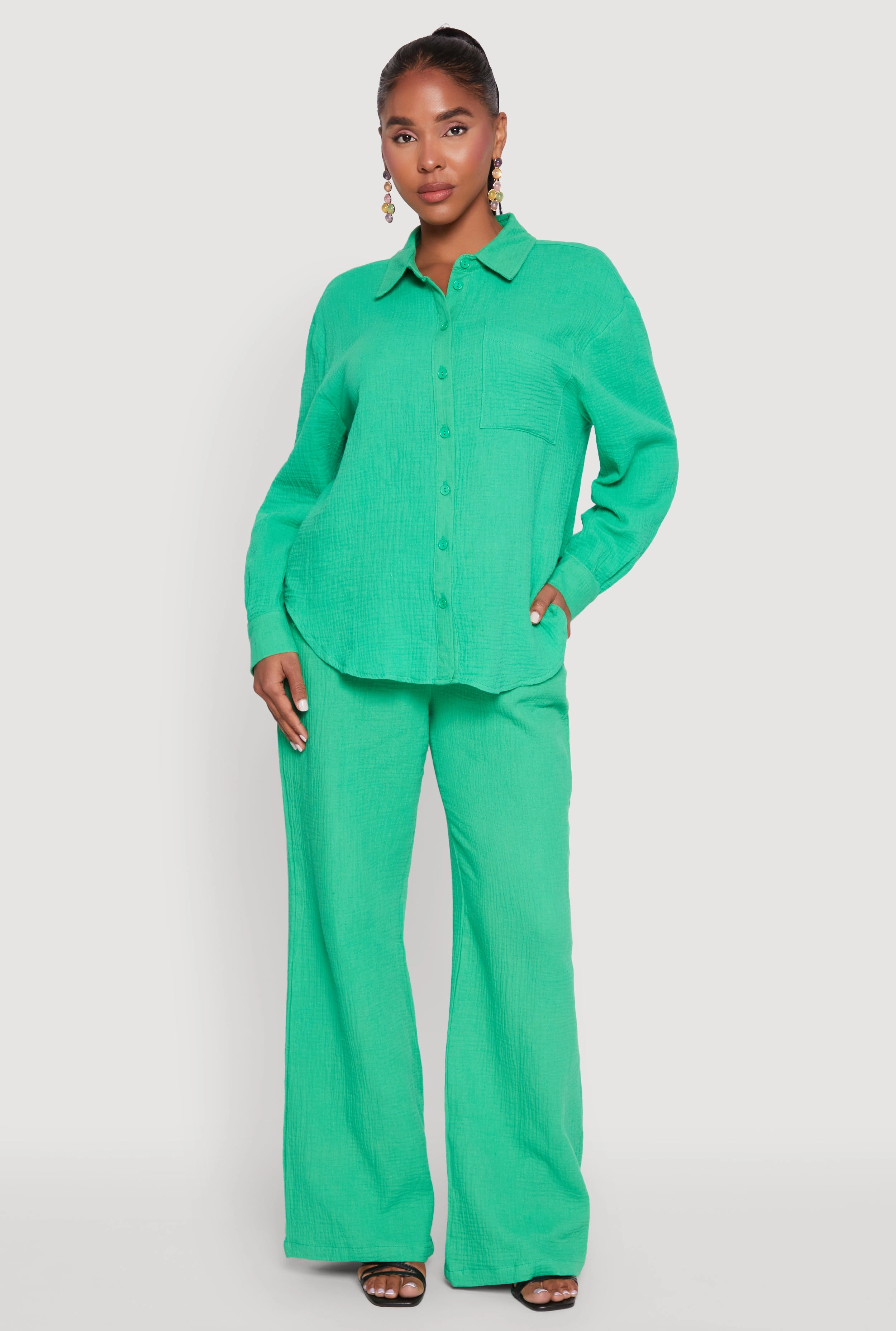 Polar region Gauze Knit Shirt