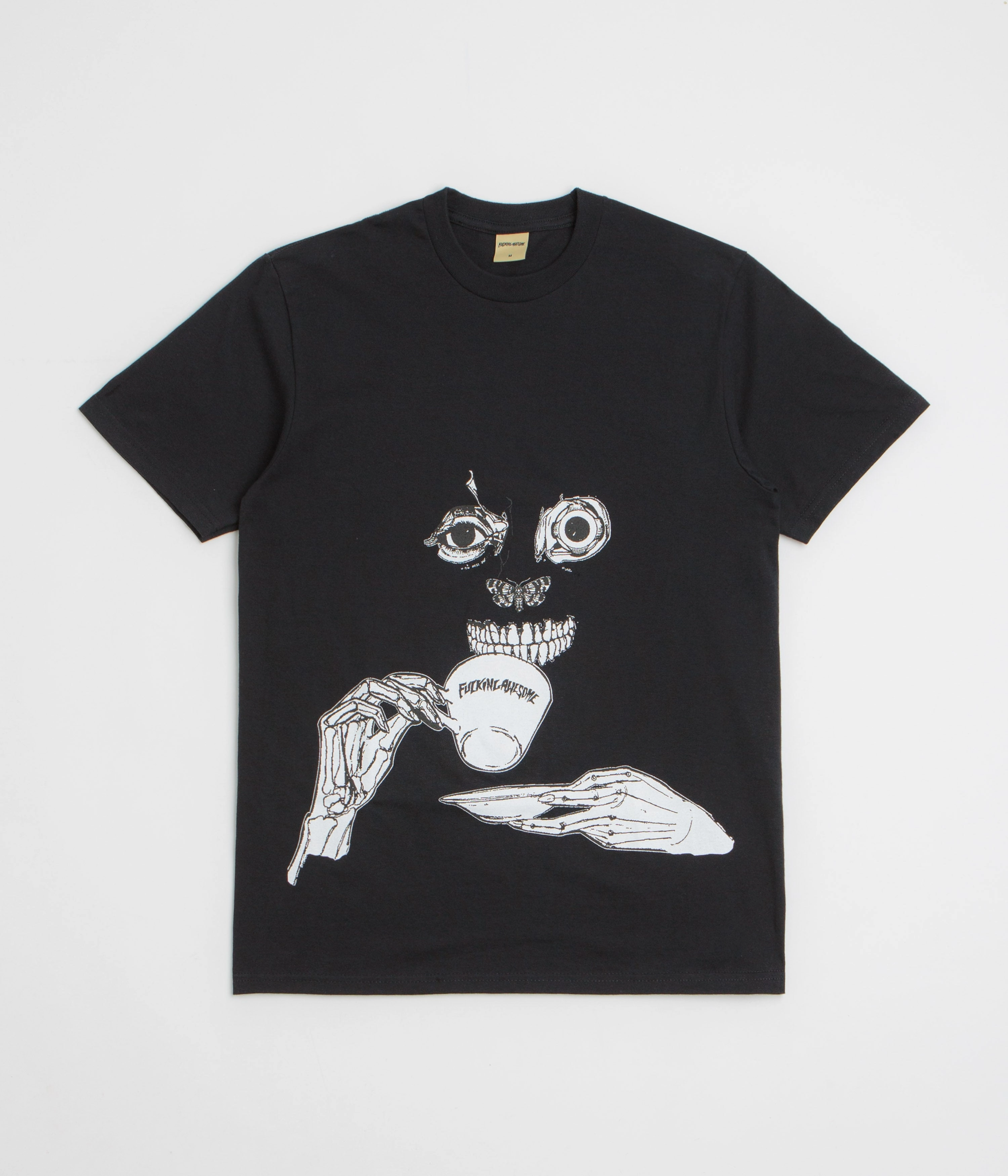 Anti Pilling Surface Eco Friendly Fabric Fucking Awesome Teethface T-Shirt - Black