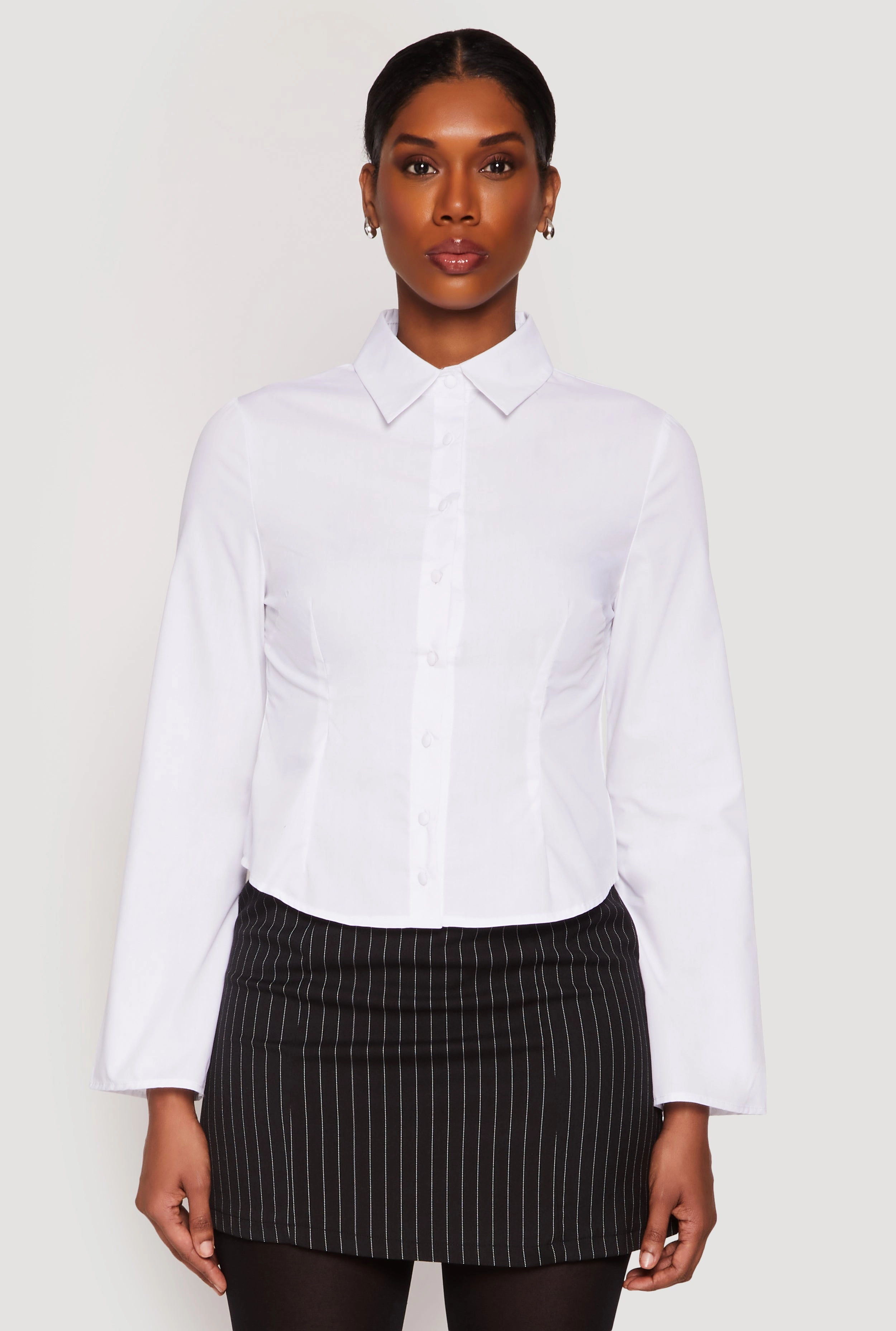 Long Sleeve Button Front Shirt Magazine Meat