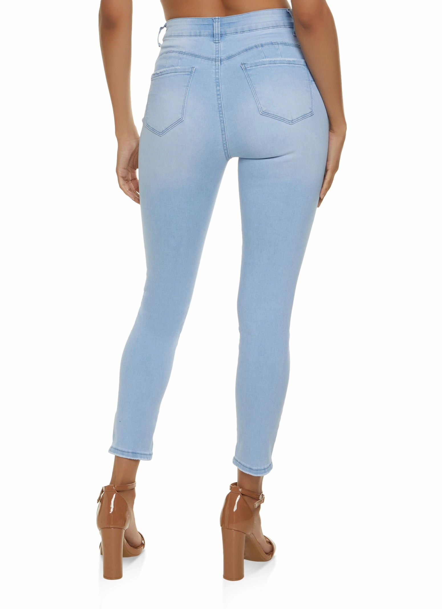 WAX Solid High Waisted Skinny Jeans Casual Friday Picnic Style Nature Lover