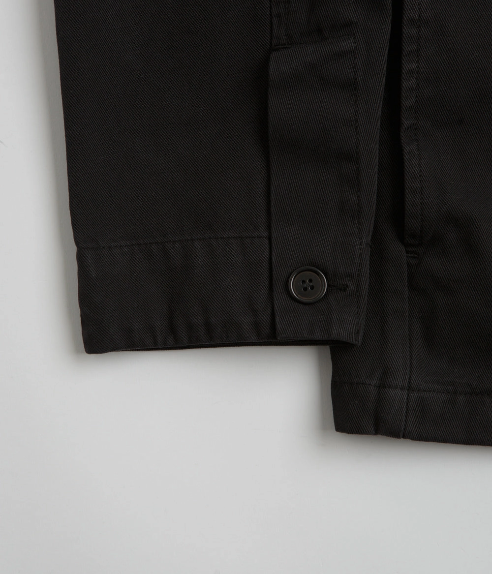 Soft Fleece Lining Snag Free Zipper Technology Norse Projects Standard Twill Overshirt - Black