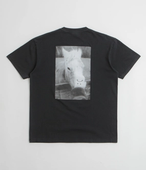 Polar Horse Hand T-Shirt - Silver Black Casual All-Day Seamless construction