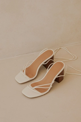 Zita Strappy Heels - White Chic White Stilettos