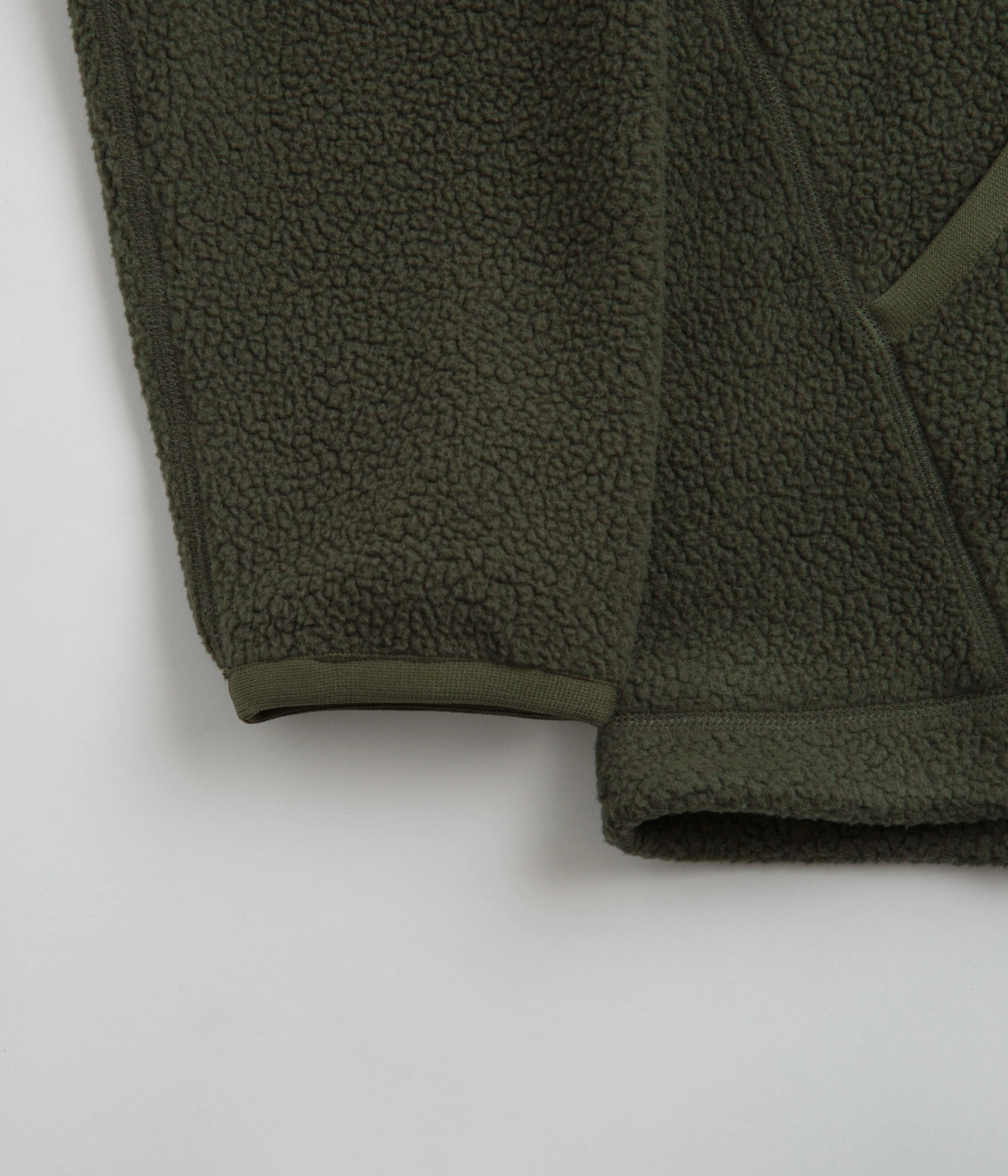 Norse Projects Tycho Pile Fleece Full Zip Jacket - Ivy Green Sport Fit