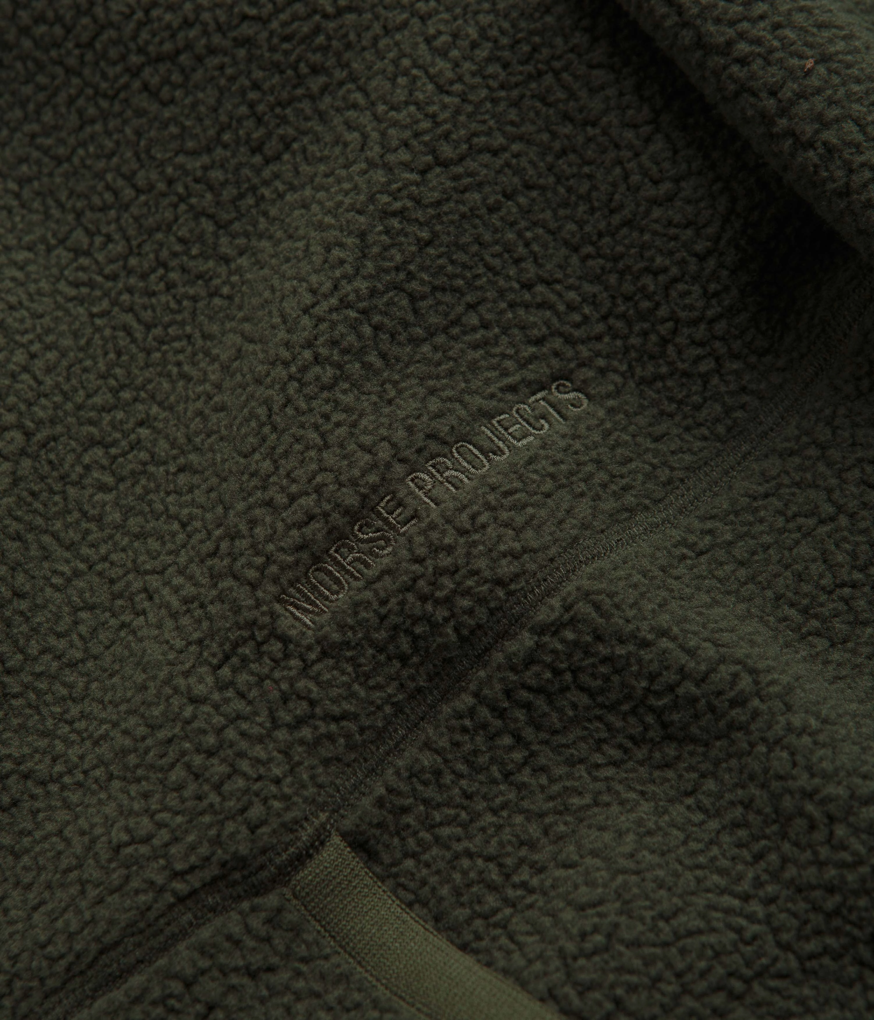 Outdoor Trip Compression Fold Design Norse Projects Tycho Pile Fleece Full Zip Jacket - Ivy Green