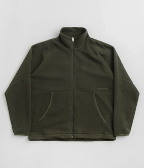 Norse Projects Tycho Pile Fleece Full Zip Jacket - Ivy Green Stitched Look
