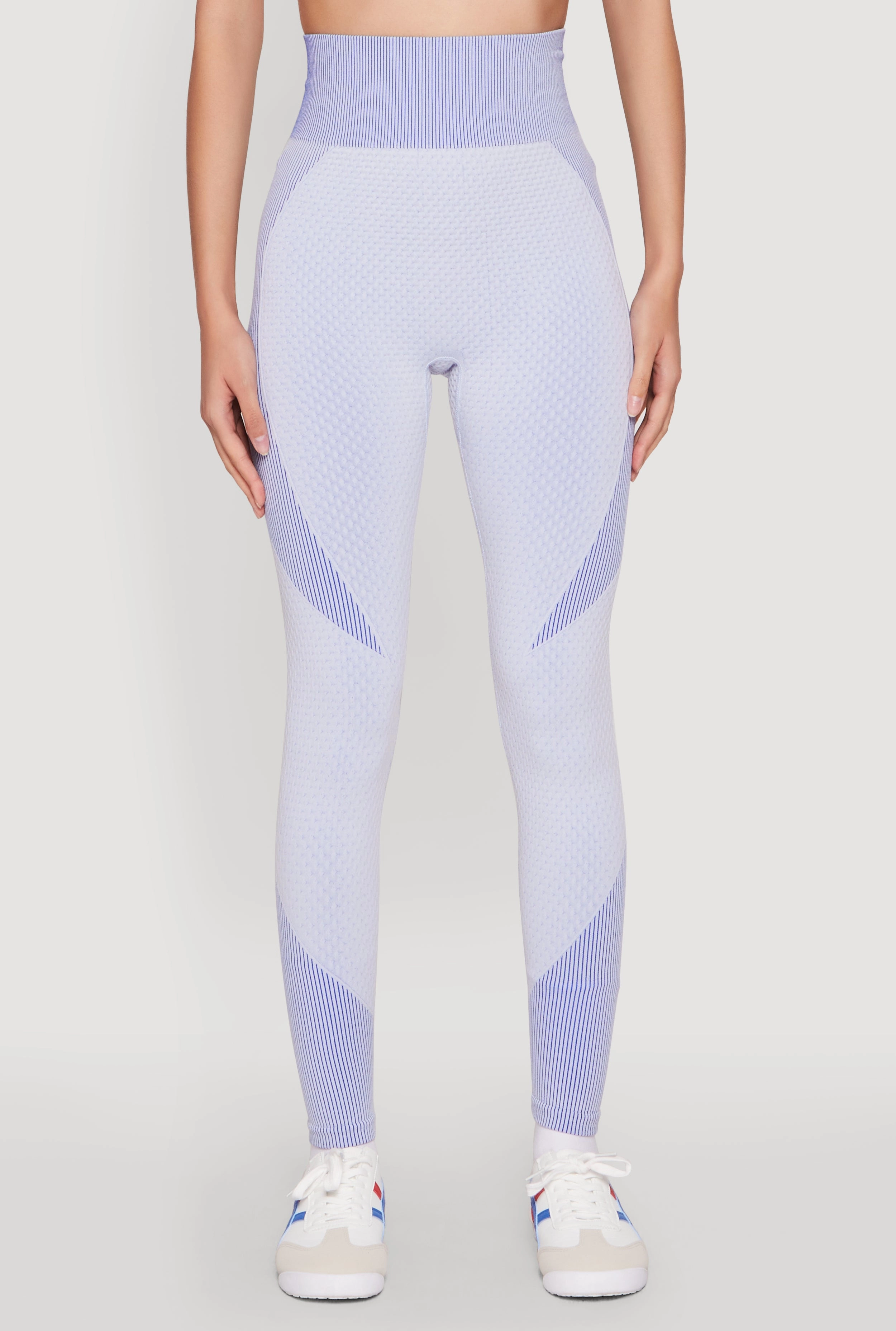 Outdoor Lover Moisture Wicking Striped Detail Two Tone Leggings