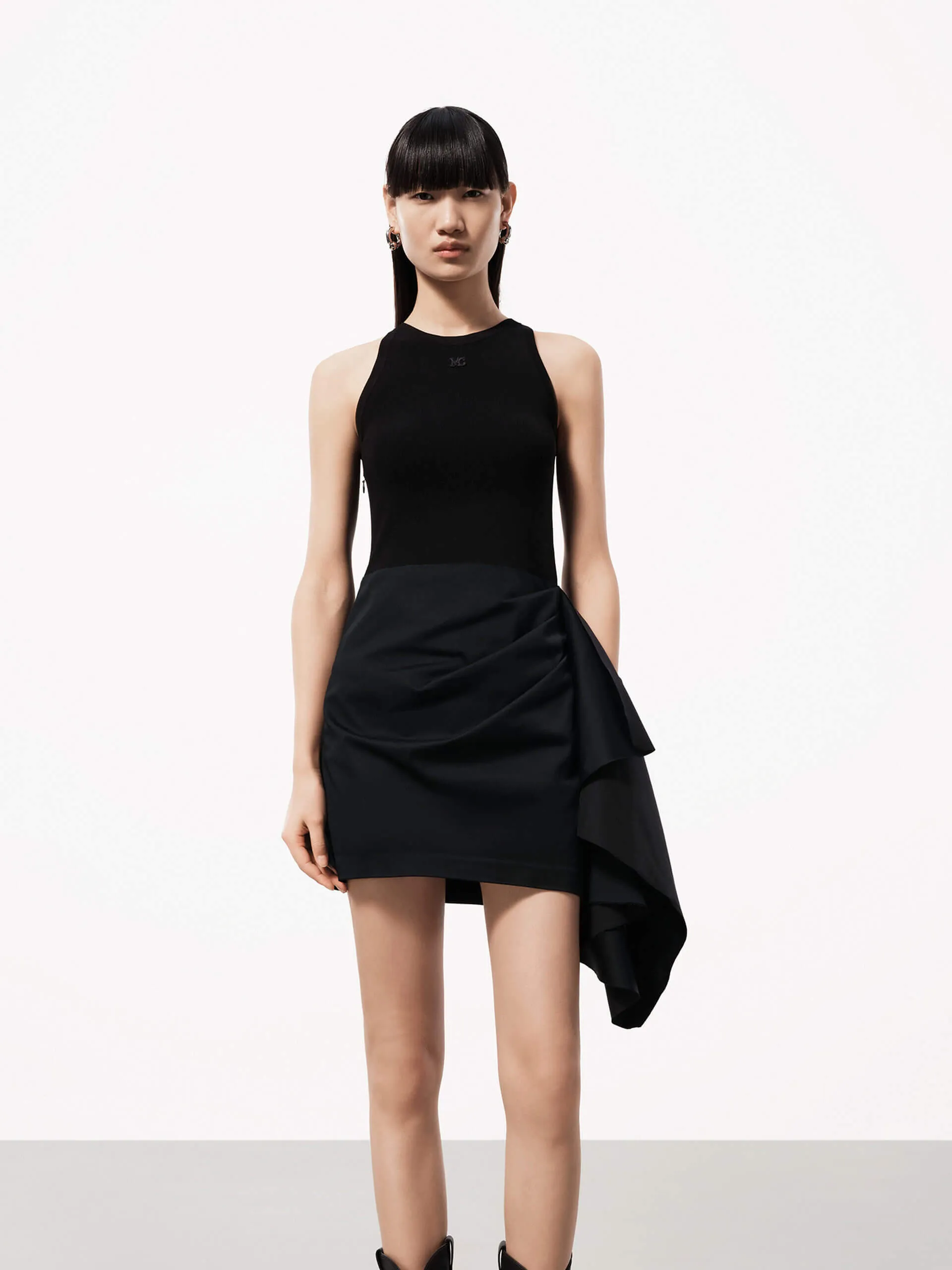Pleated design Pleated Detail Mini Dress