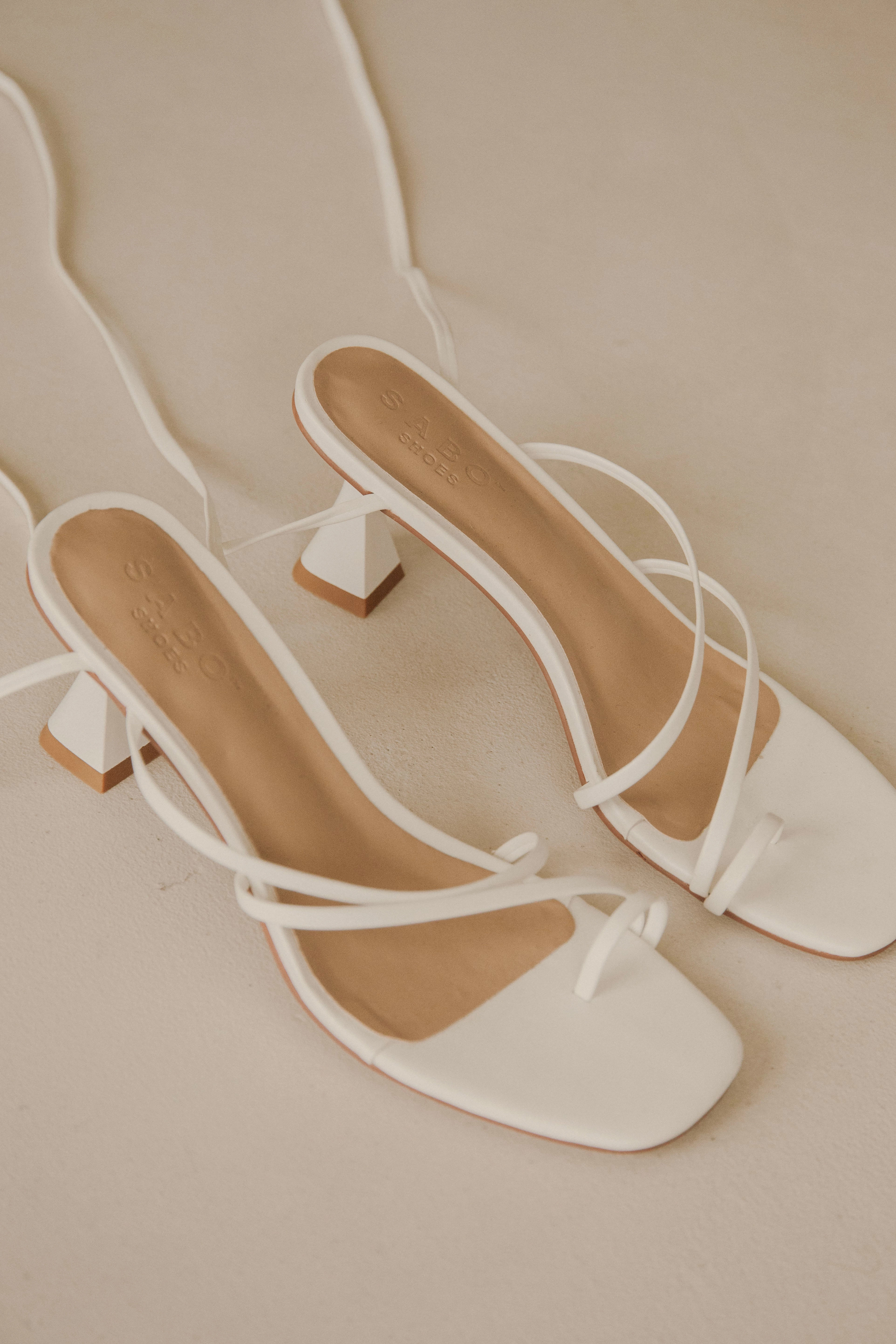 Tamia Heels - White Evening Footwear Fashion Sandals