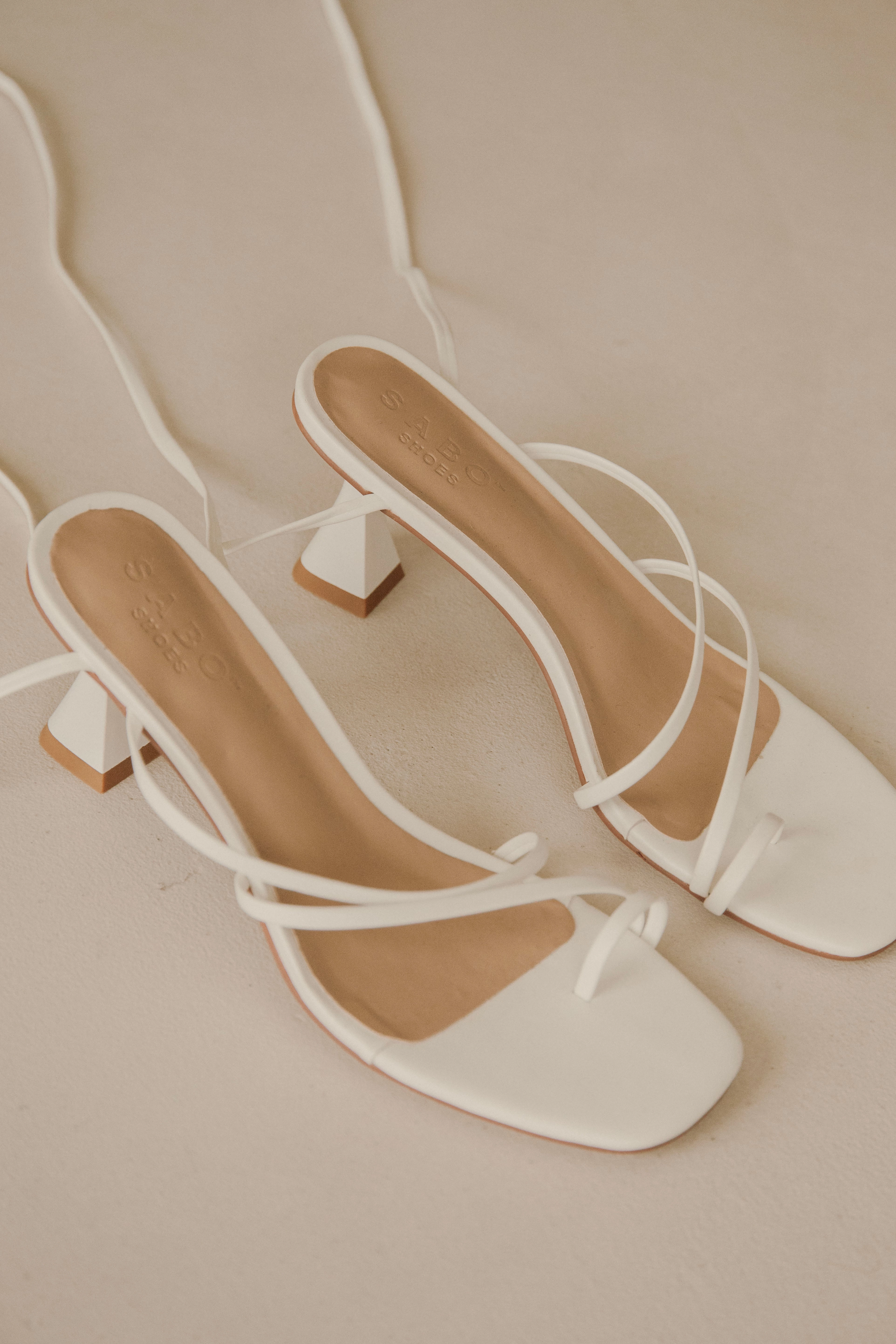 Slip On Style Pumps Shoes Tamia Heels - White