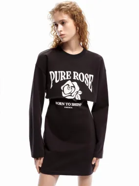 Quick Look Subtle-Print Rose Pattern Tank Dress