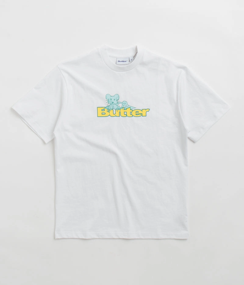 Butter Goods Rat Logo T-Shirt - White VintageWash Outdoor Trend Look