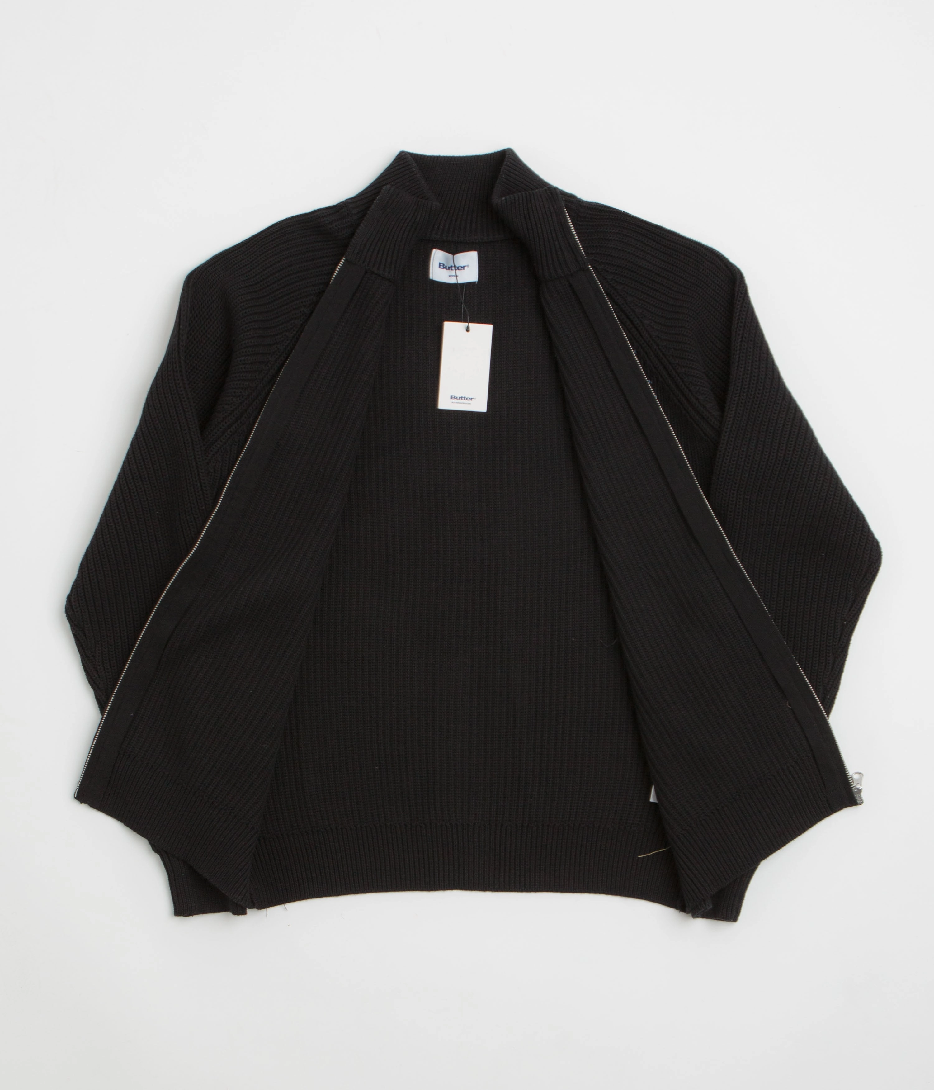 Butter Goods Dragon Zip-Thru Knit Sweatshirt - Black Everyday Chic Cozy Chic