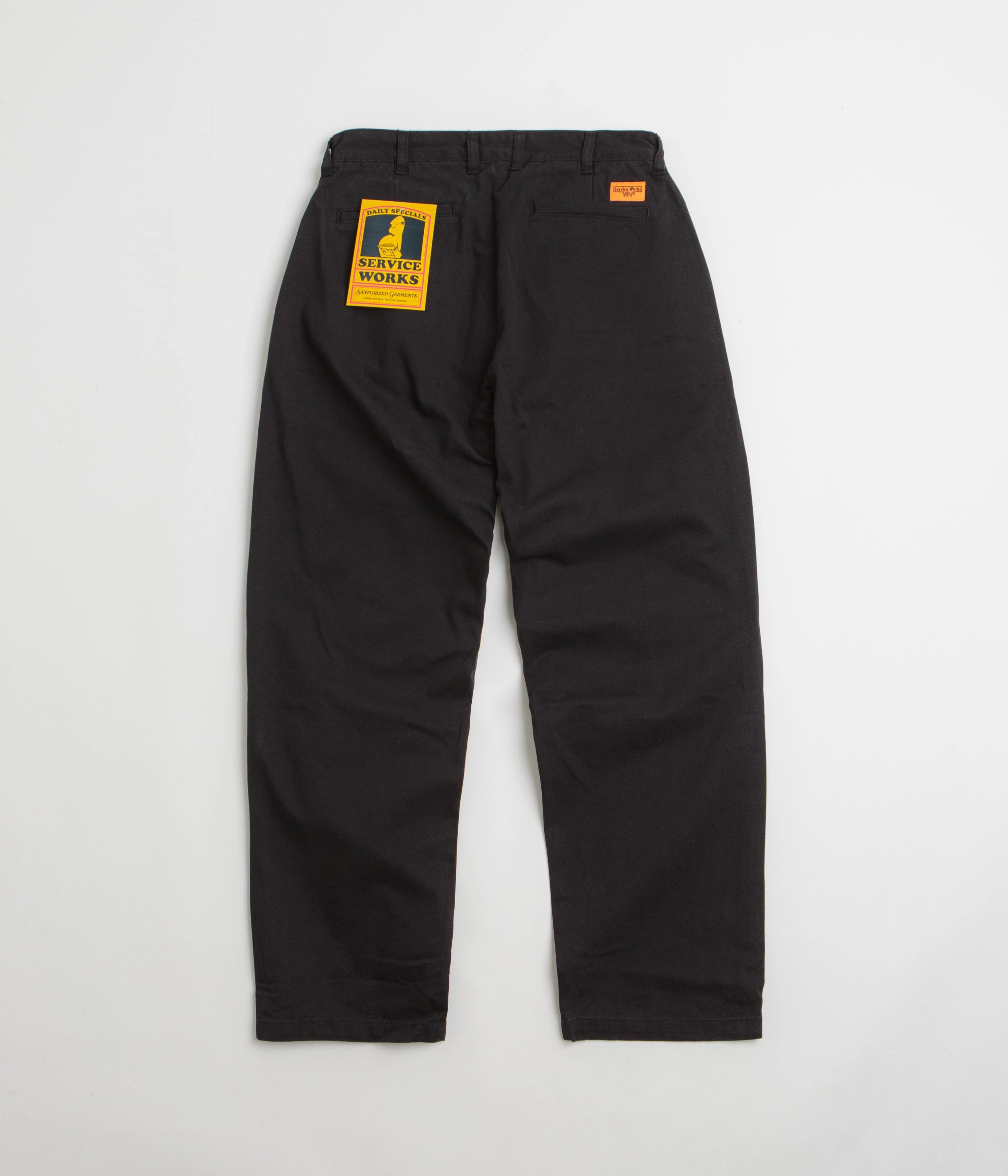 Service Works Drill Part Timer Pants - Black Padded hips ripstop fabric