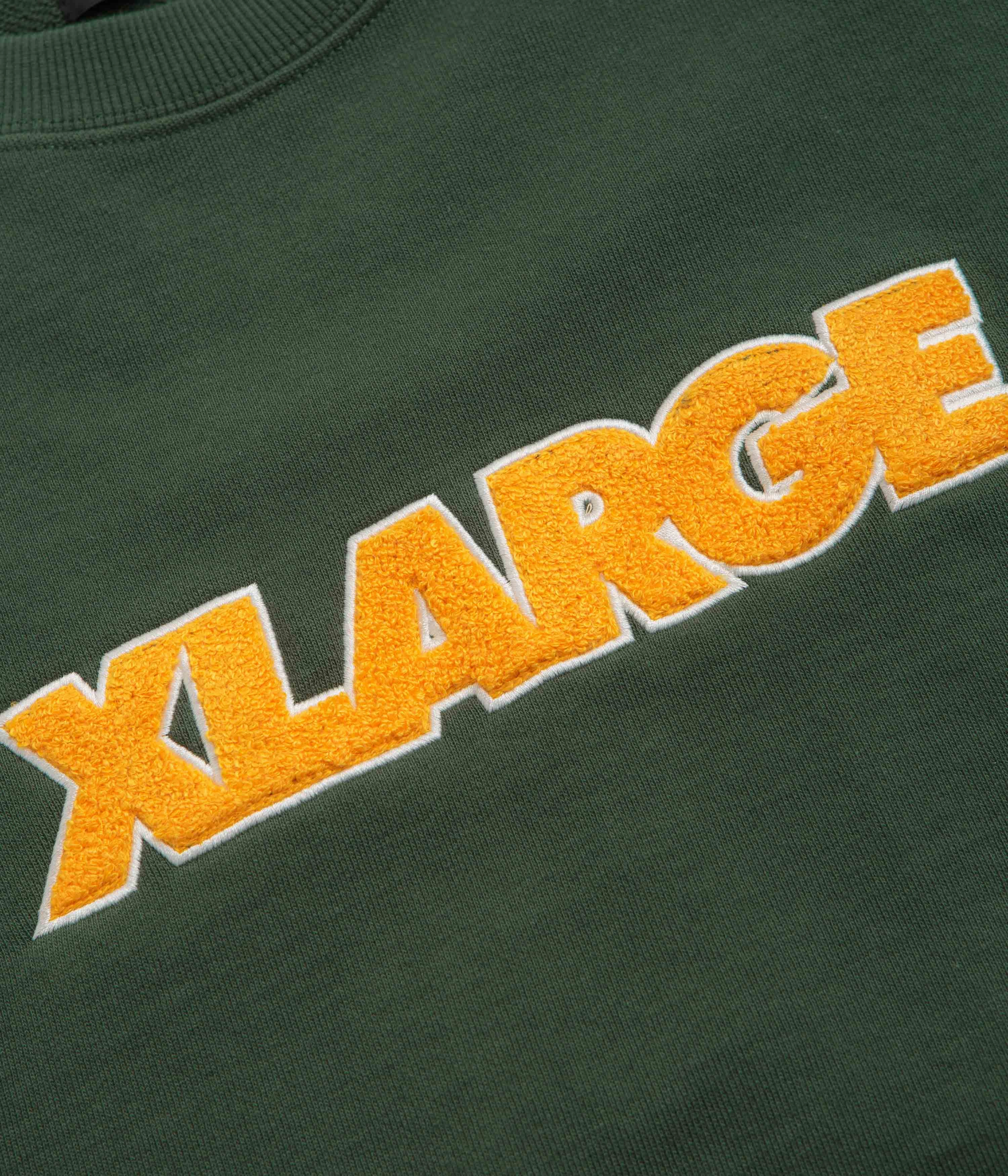 Tactile Grid Knit Cold Weather Comfort XLarge Chenille Standard Logo Crewneck Sweatshirt - Green