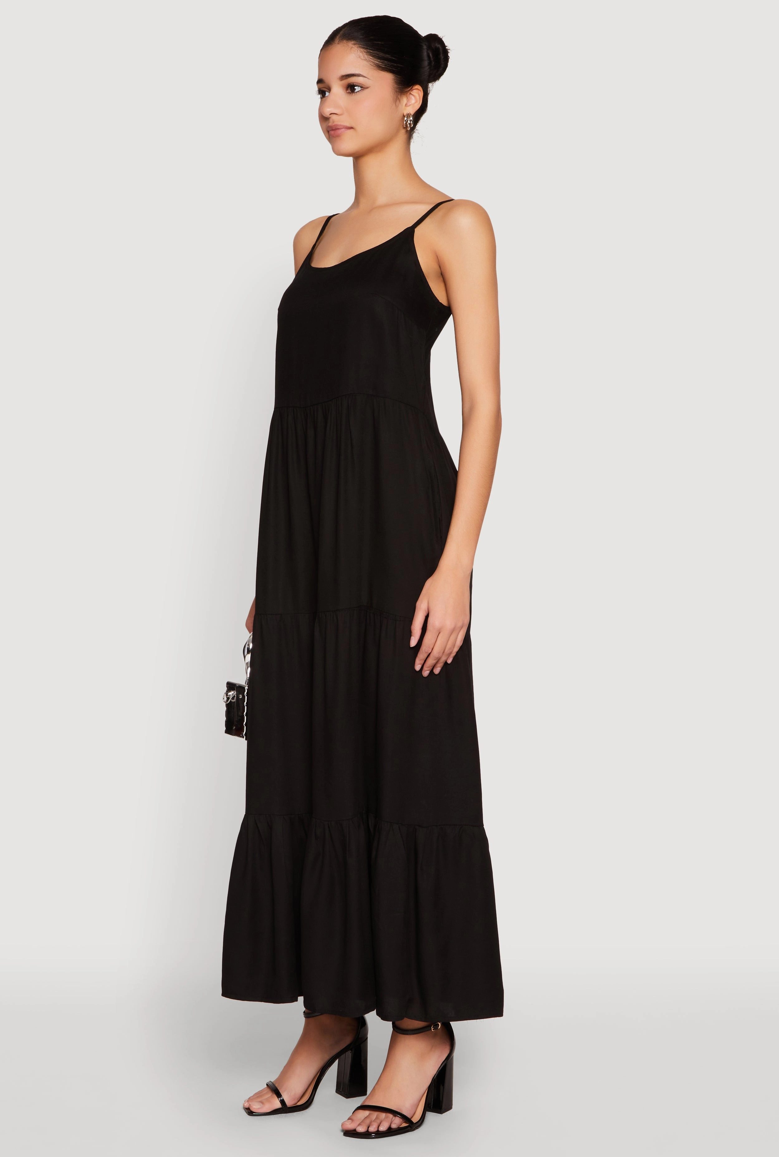 Scoop Neck Tiered Maxi Dress Style focused