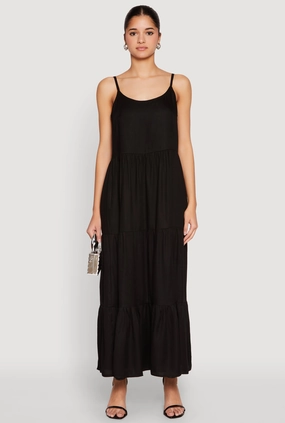 Scoop Neck Tiered Maxi Dress Relaxed and stylish Layered Comfort