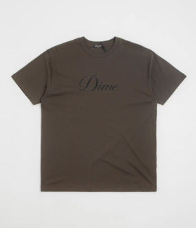 Comfort and Breathable Ultra Soft Finish Dime Cursive T-Shirt - Vintage Black
