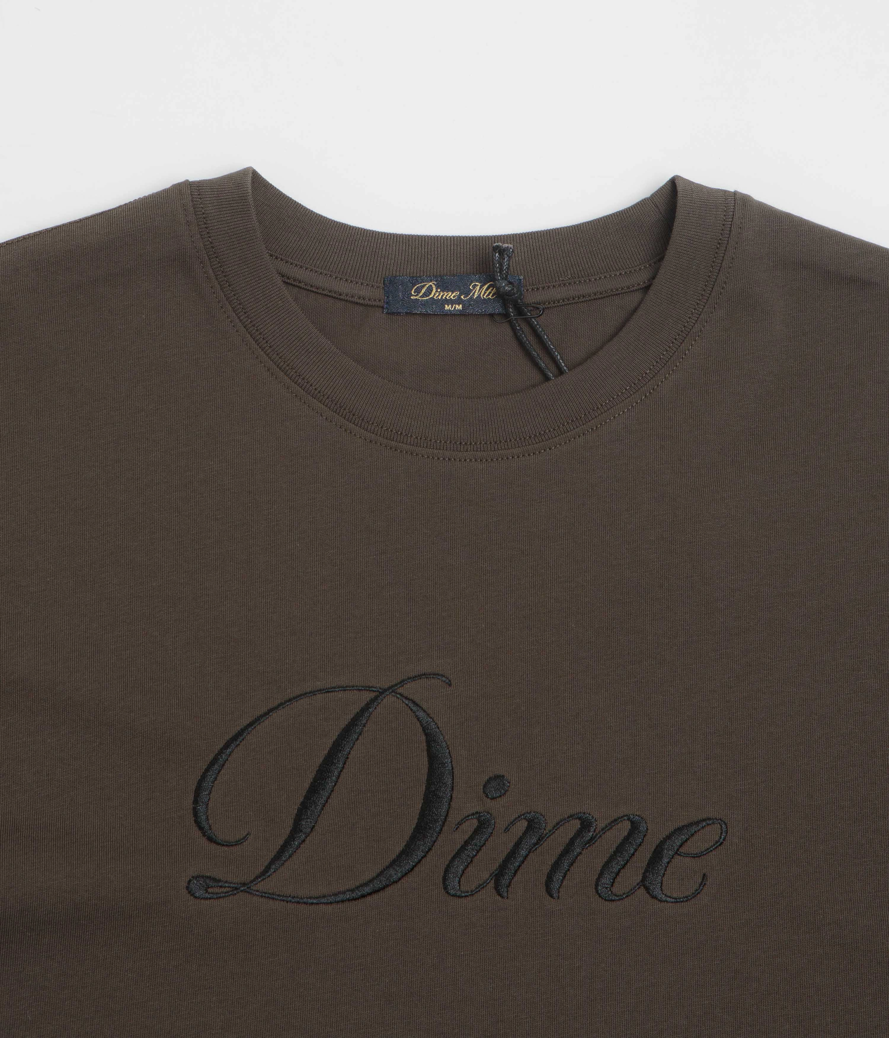 Seasonal Layering Dime Cursive T-Shirt - Vintage Black