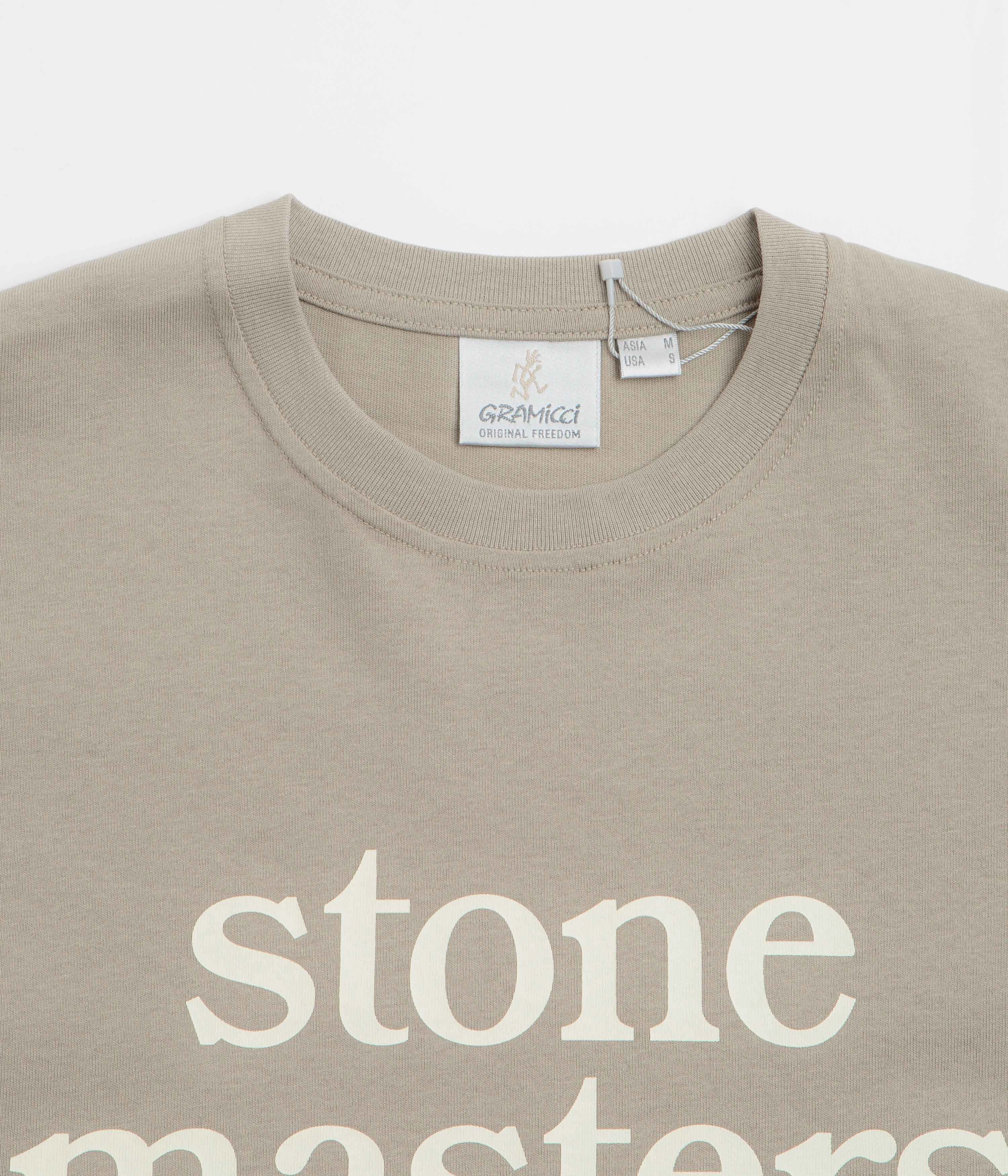 Heather Jersey Material Stylish Essential Gramicci Stonemasters T-Shirt - Khaki