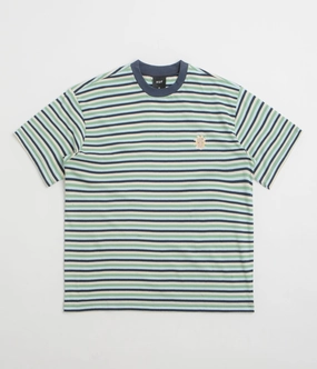 Cool and Chic Side Vent Design HUF Apollo Striped T-Shirt - Blue