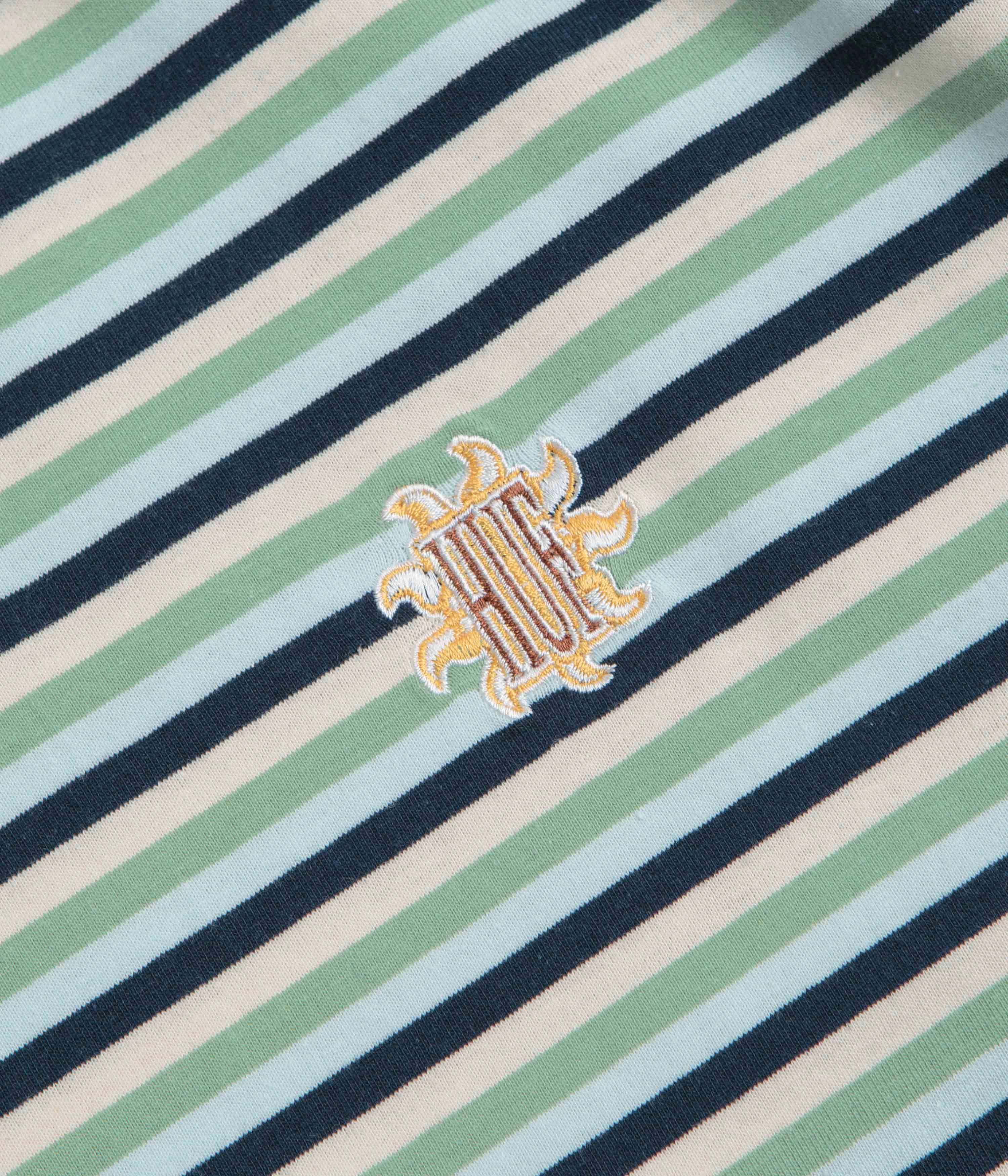 HUF Apollo Striped T-Shirt - Blue Smooth Flatlock Stitching