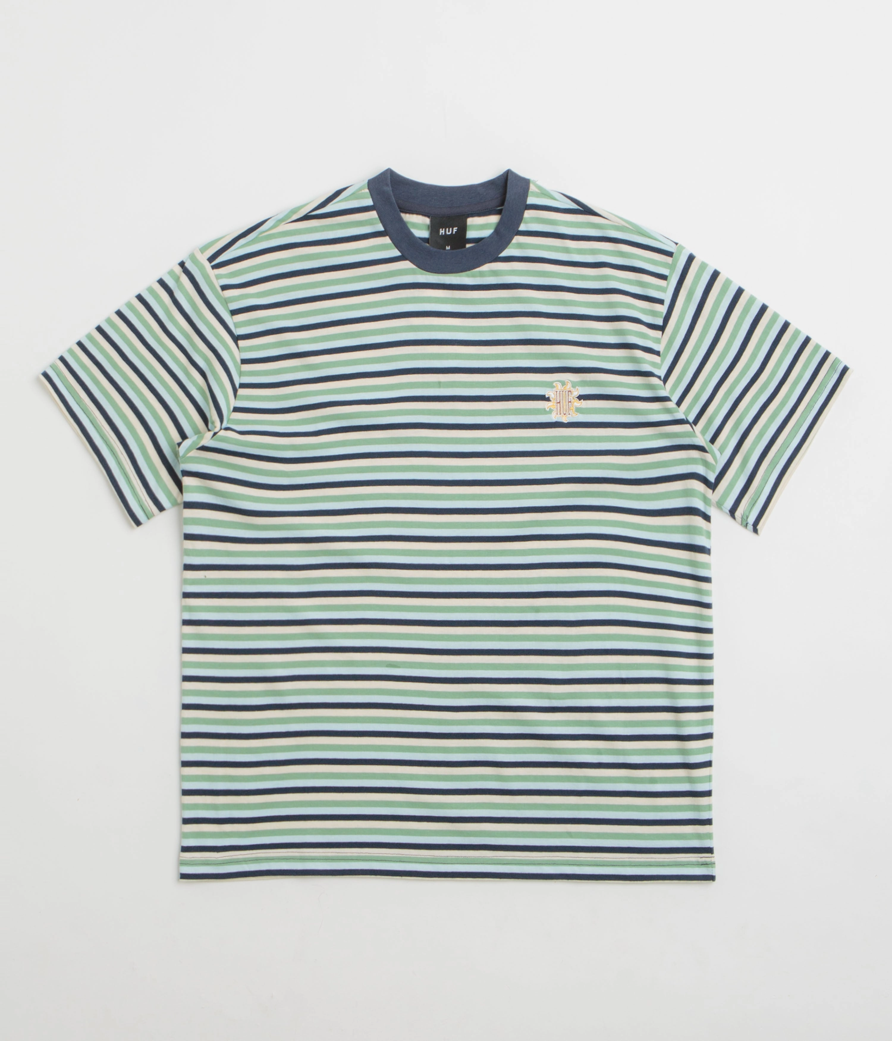 Cool and Chic Side Vent Design HUF Apollo Striped T-Shirt - Blue
