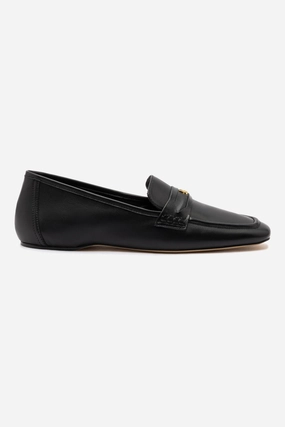 Suki Flat Loafer In Black Leather Path Clear