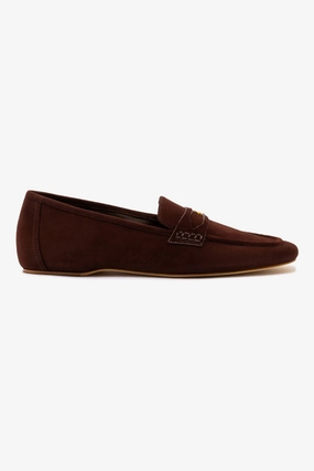 Timeless Support Suki Flat Loafer In Brown Suede