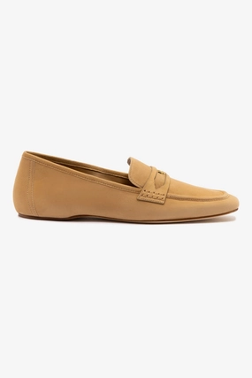 Cloud Breeze Casual Slip-on Walking Shoes Suki Flat Loafer In Peanut Suede