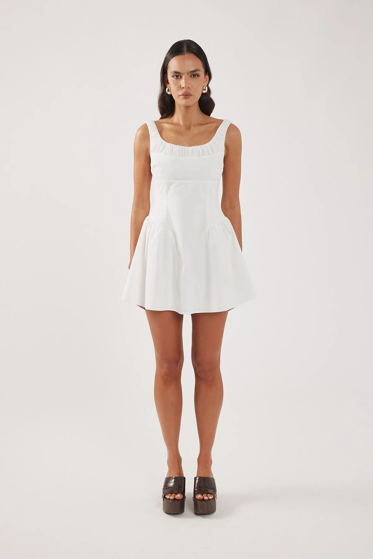 Office Fit Perfect Stranger Gabrielle Corset Mini Dress White