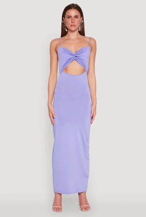 All Purpose Classic wrap dress Twist Front Cut Out Maxi Dress
