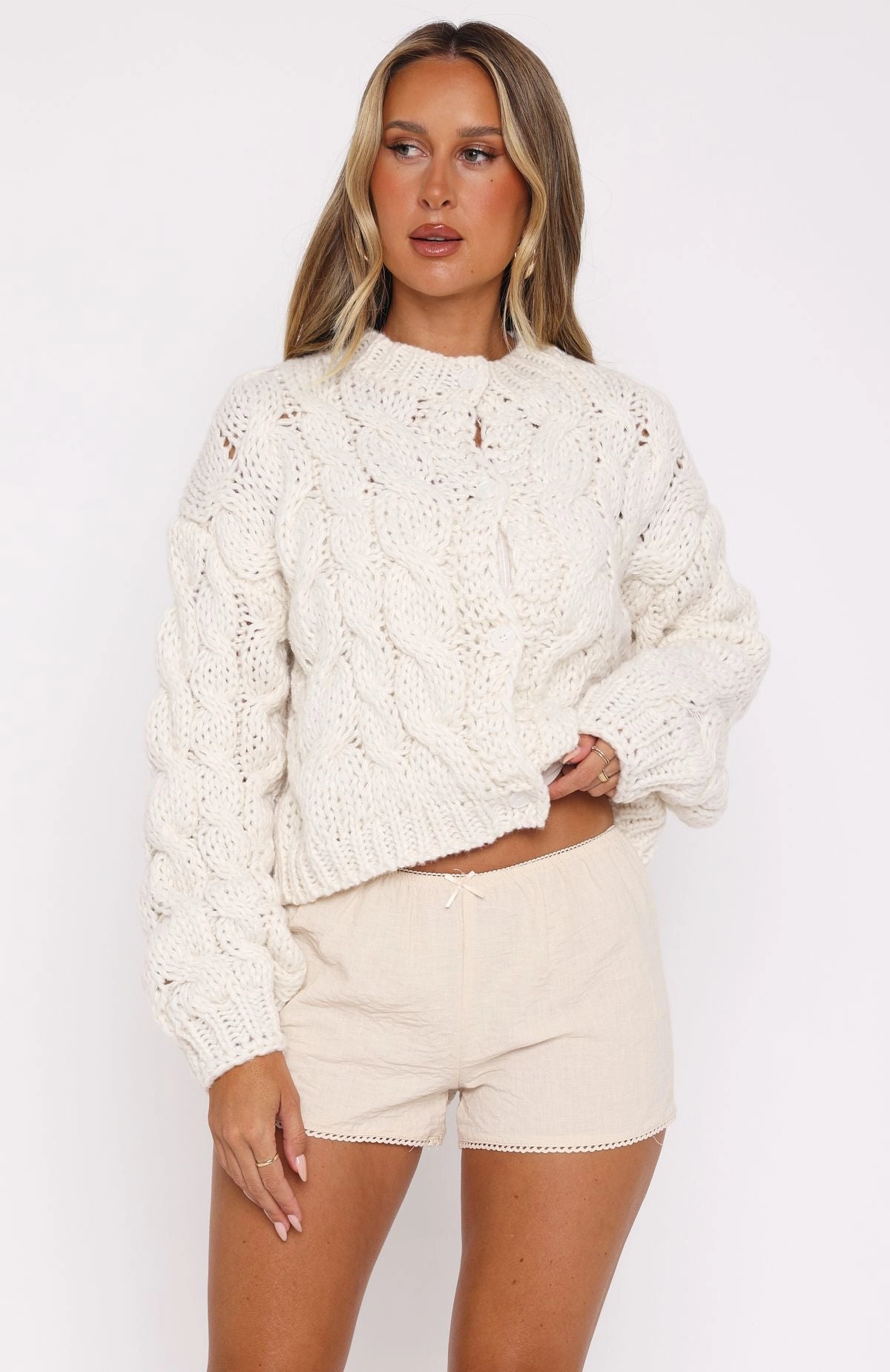 Summer Time Love Shorts Cream Functional Stretch