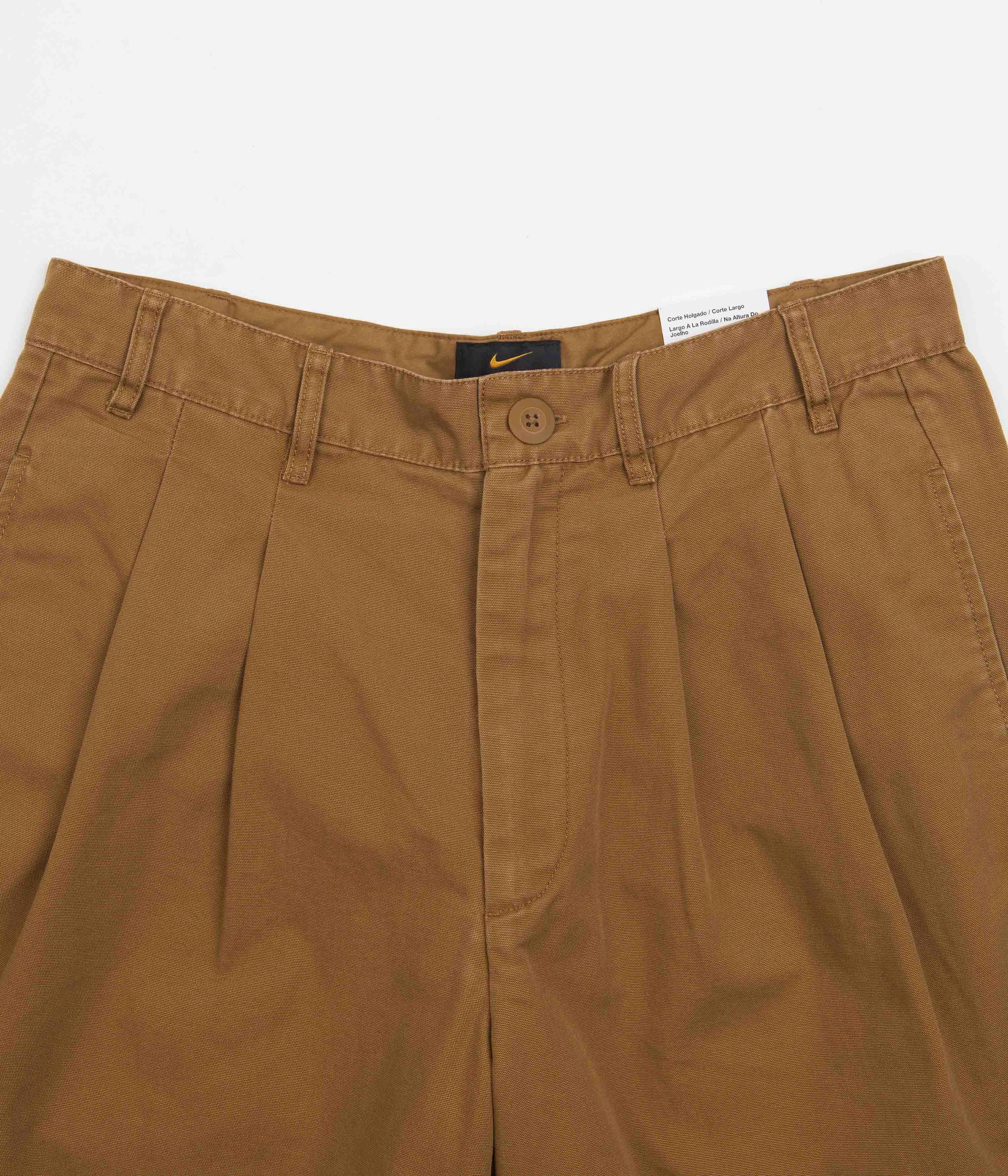 Nike Pleated Chino Shorts - Ale Brown / White Vintage Look